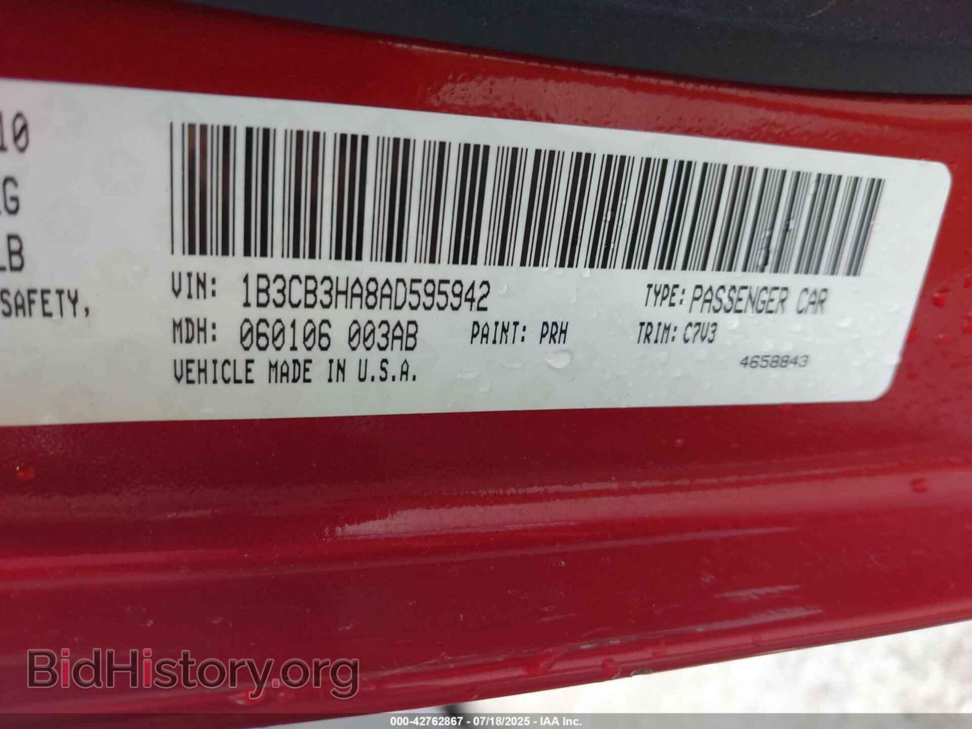 2010 DODGE CALIBER - VIN: 1B3CB3HA8AD595942 - Фото 9