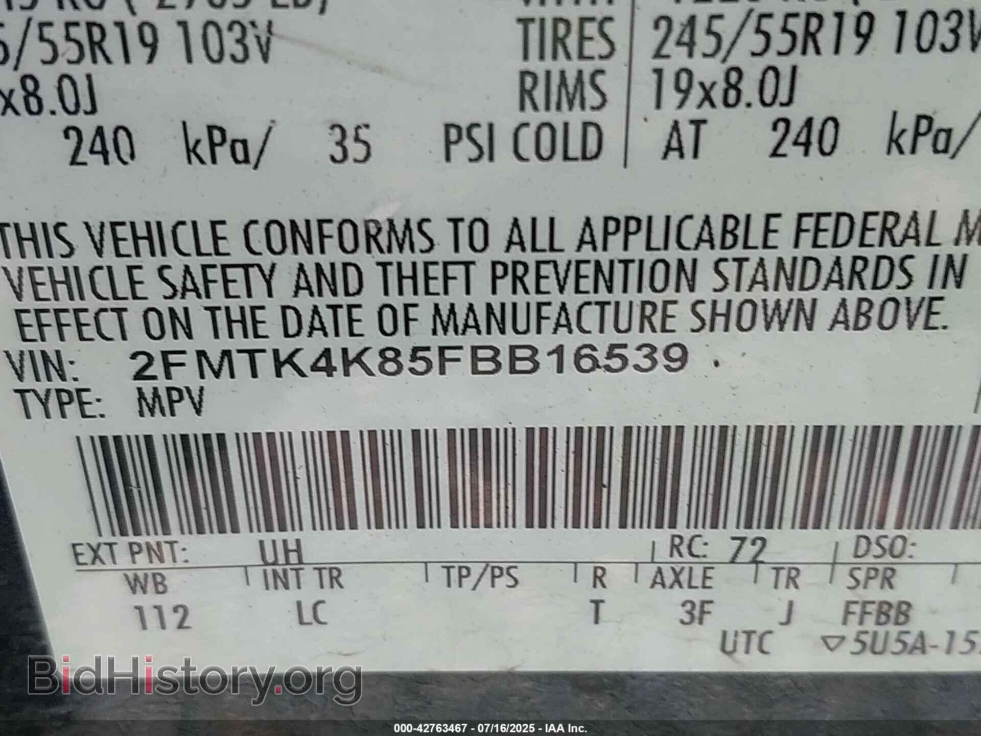 2015 FORD EDGE - VIN: 2FMTK4KH5FBB16539 - Фото 9