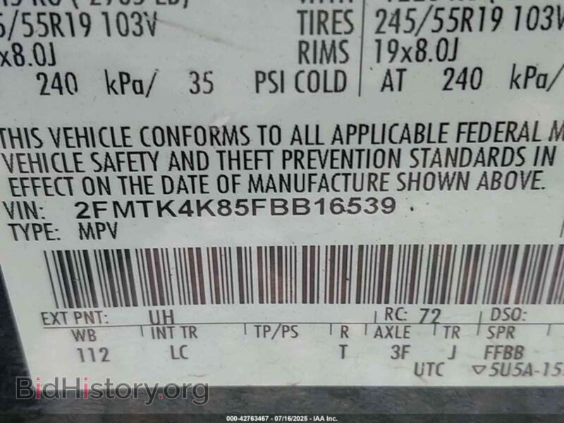 2015 Ford EDGE (VIN 2FMTK4K85FBB16539) — photo 9 of 18