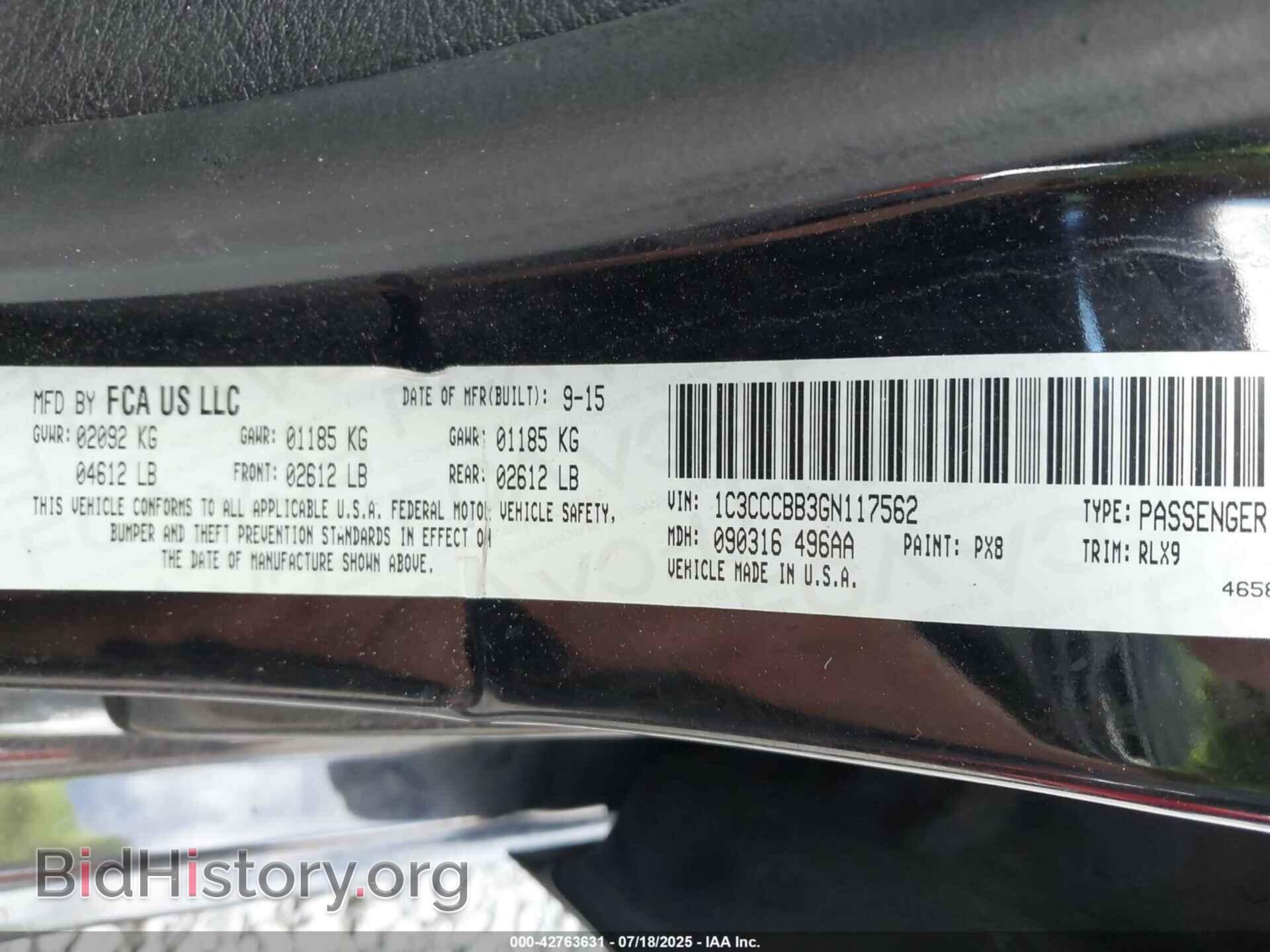 2016 CHRYSLER 200 - VIN: 1C3CCCBB3GN117562 - Photo 9