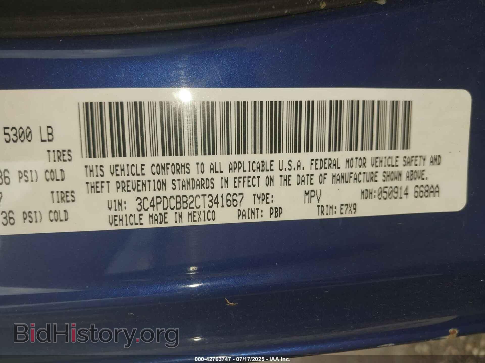2012 DODGE JOURNEY - VIN: 3C4PDCBB2CT341667 - Фото 9