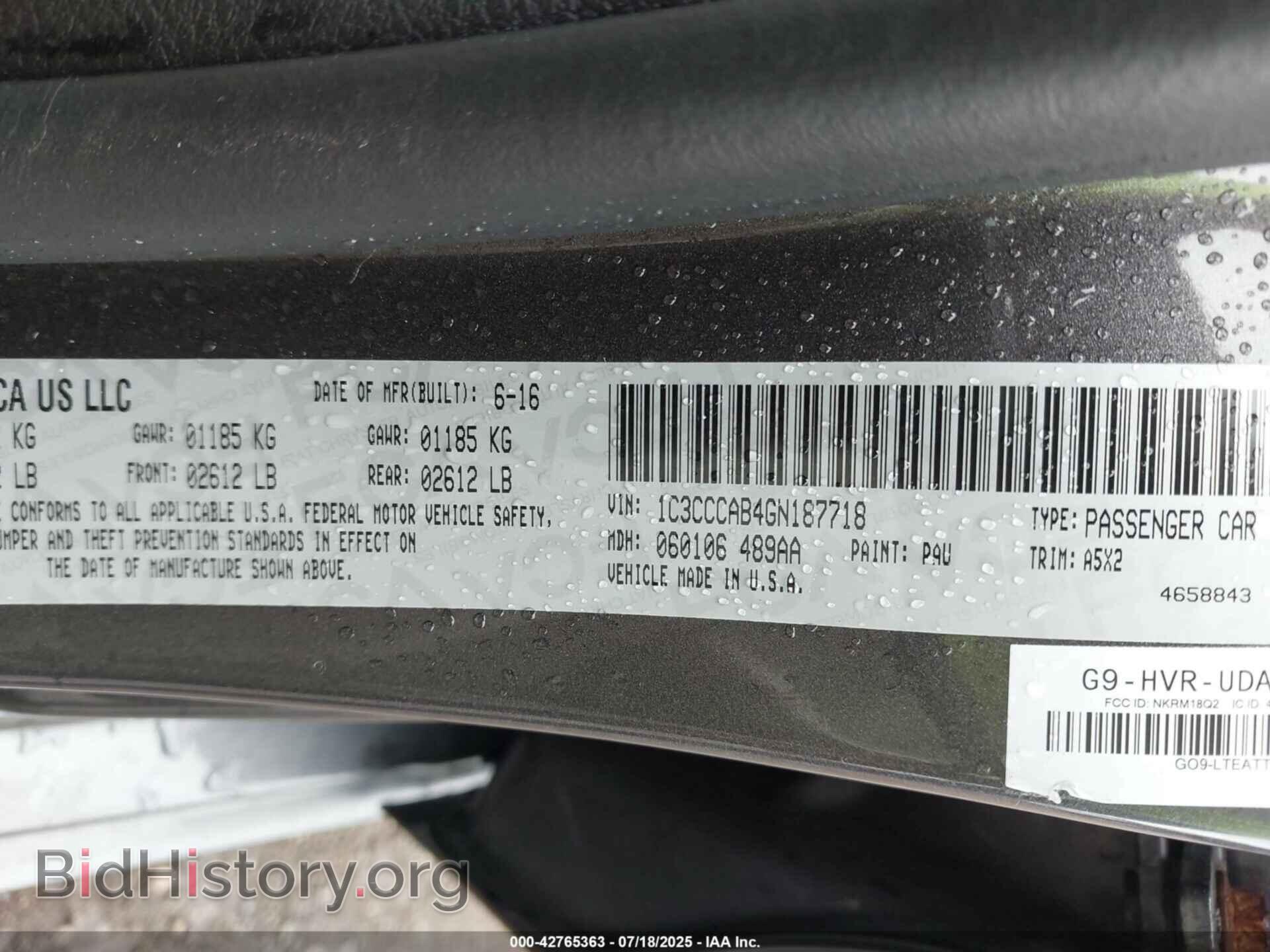 2016 CHRYSLER 200 - VIN: 1C3CCCAB4GN187718 - Фото 9