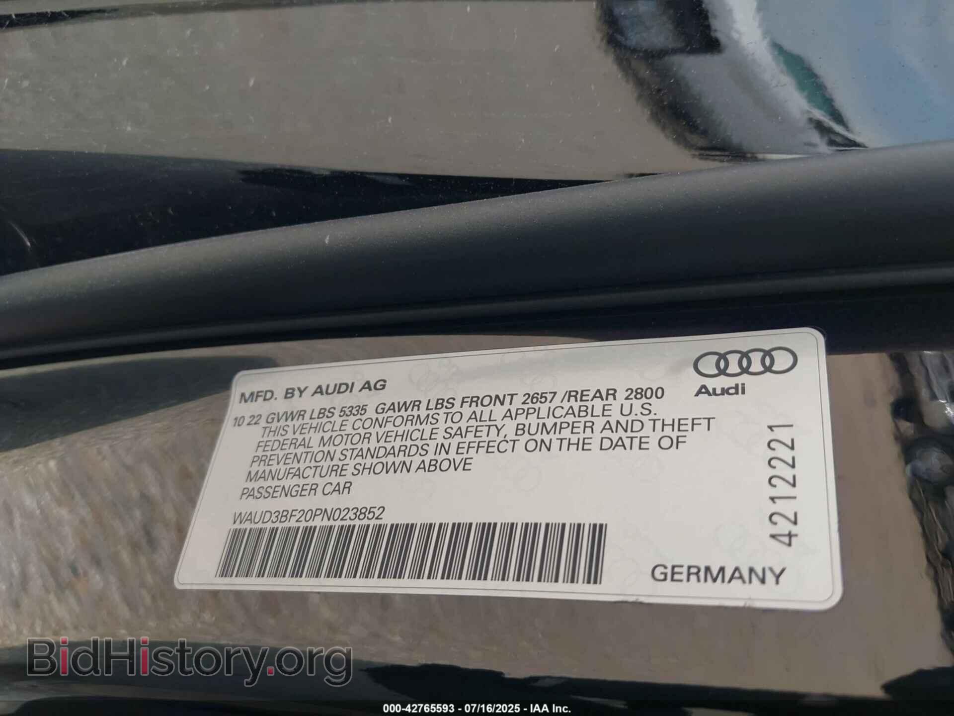 2023 AUDI A6 - VIN: WAUD3BF20PN023852 - Фото 9