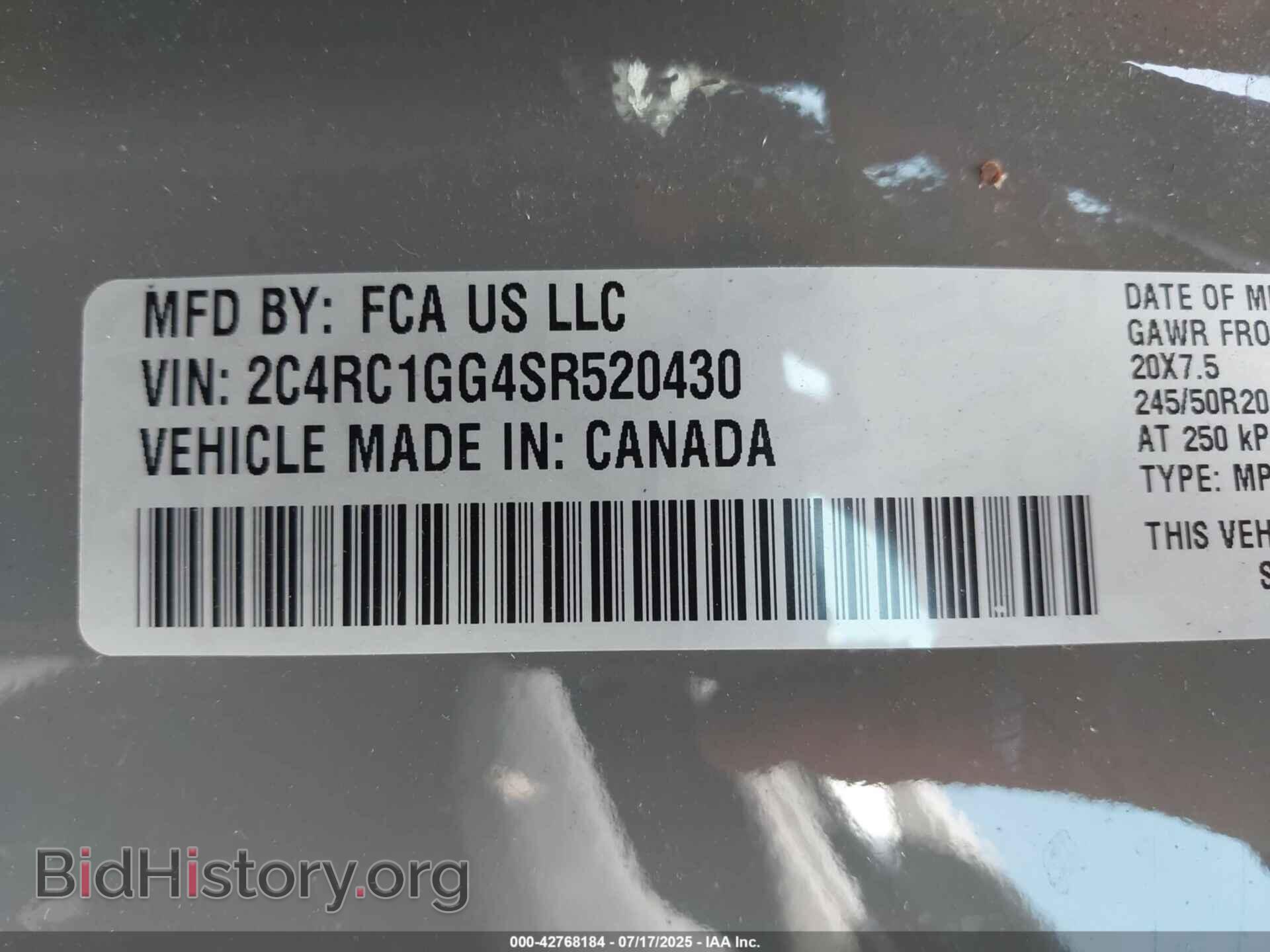 2025 CHRYSLER PACIFICA - VIN: 2C4RC1GG4SR520430 - Photo 9