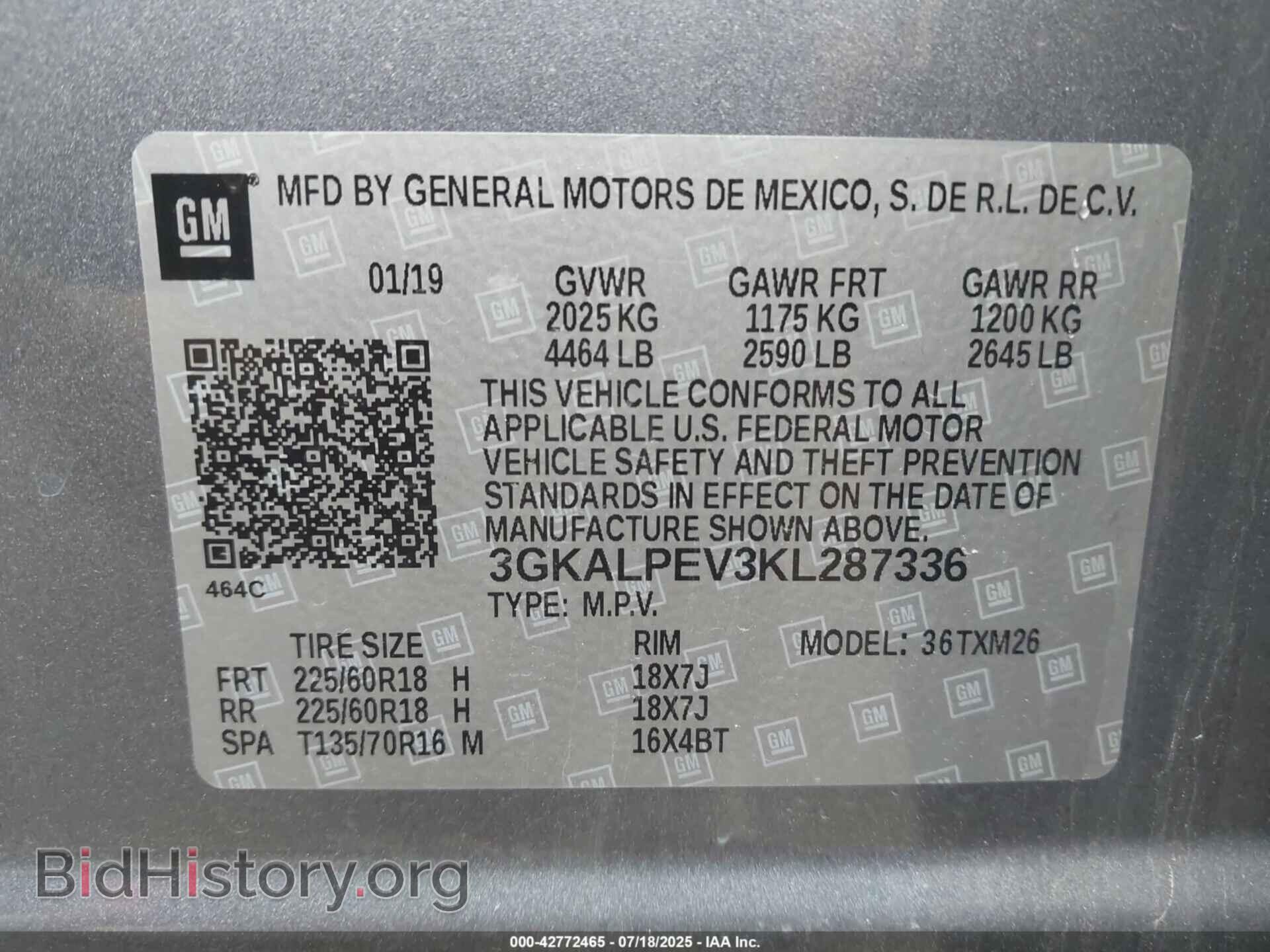 2019 GMC TERRAIN - VIN: 3GKALPEV3KL287336 - Фото 9