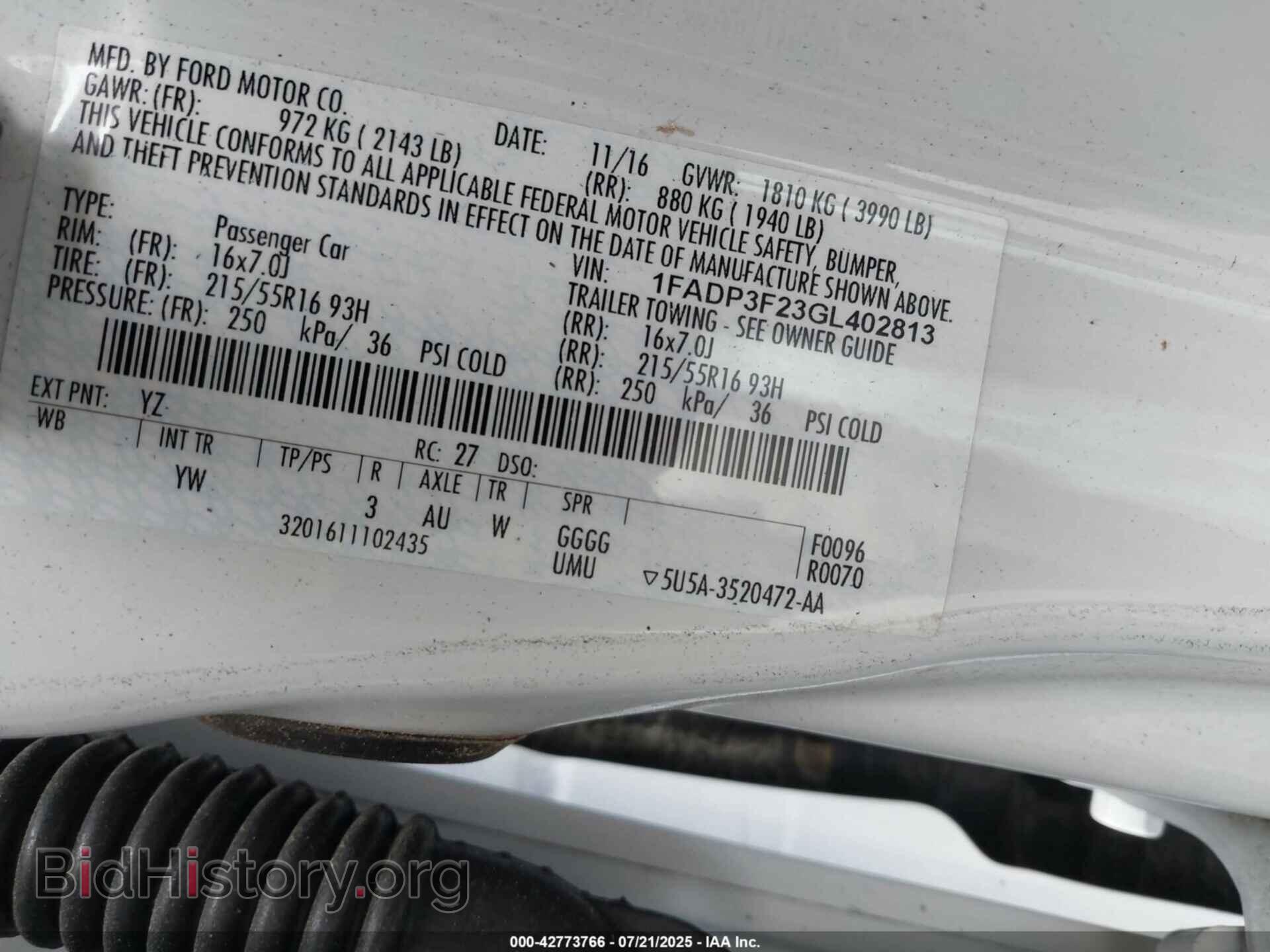 2016 FORD FOCUS - VIN: 1FADP3F23GL402813 - Фото 9