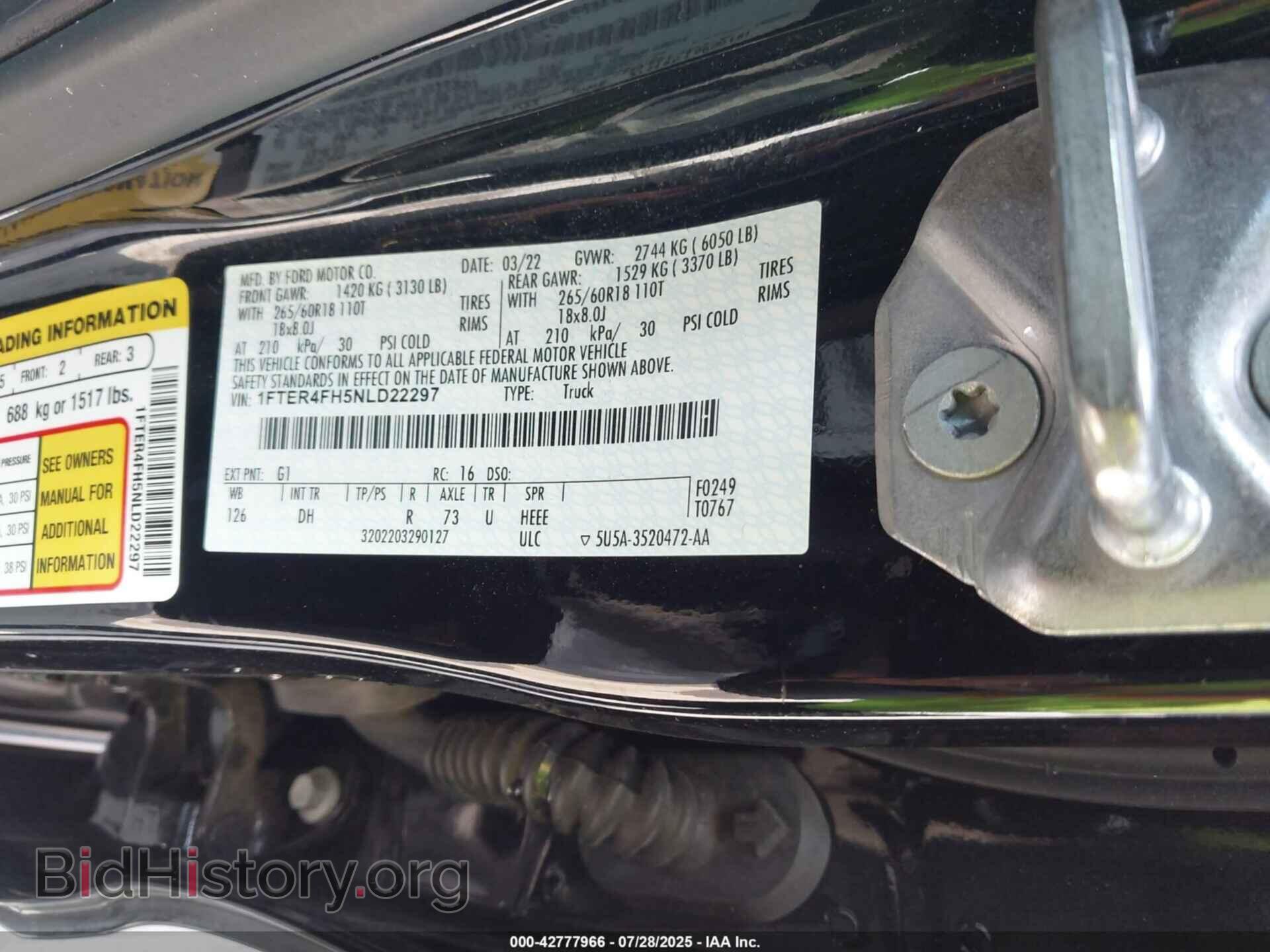 2022 FORD RANGER - VIN: 1FTER4FH5NLD22297 - Фото 9