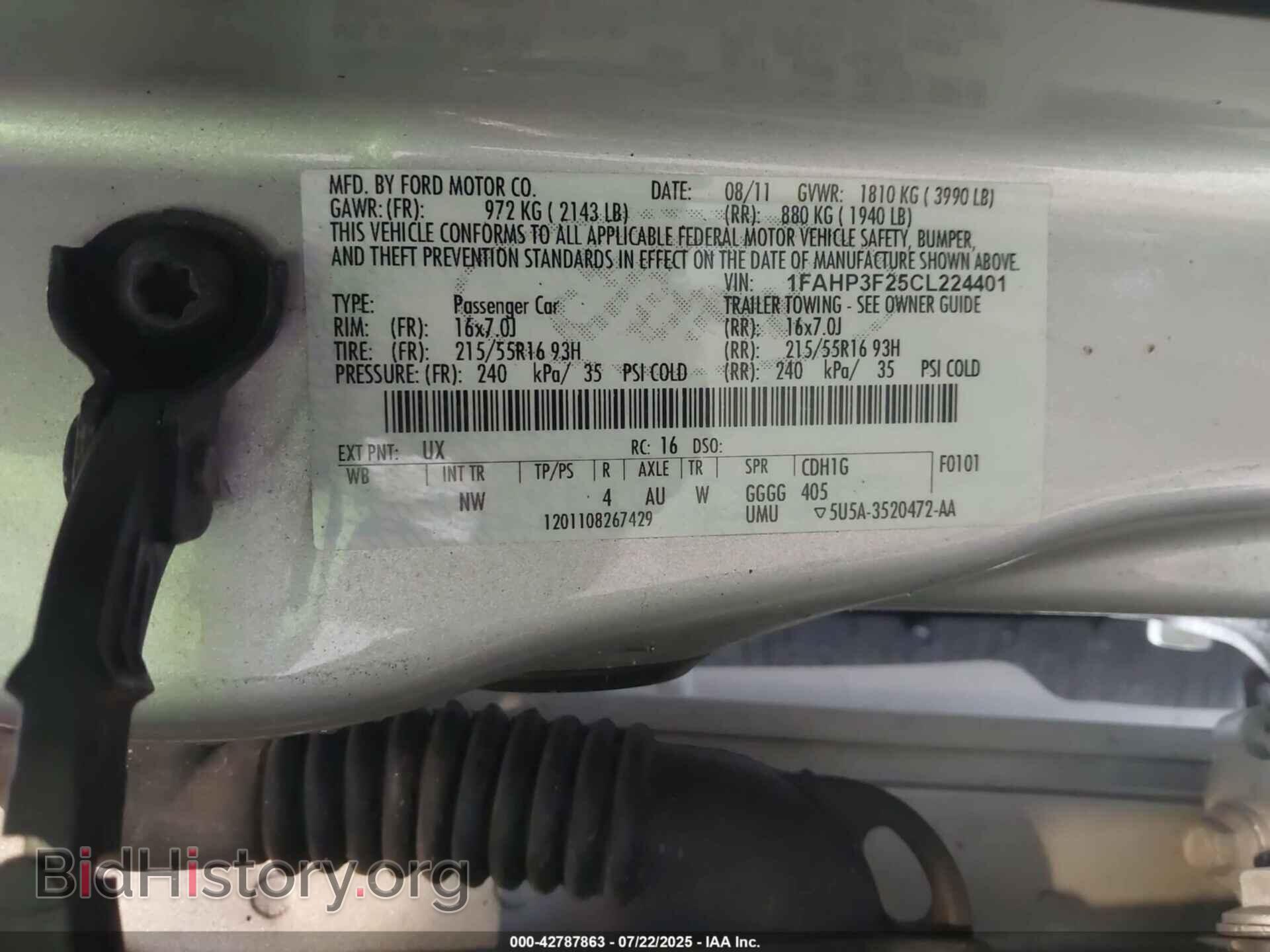 2012 FORD FOCUS - VIN: 1FAHP3F25CL224401 - Фото 9