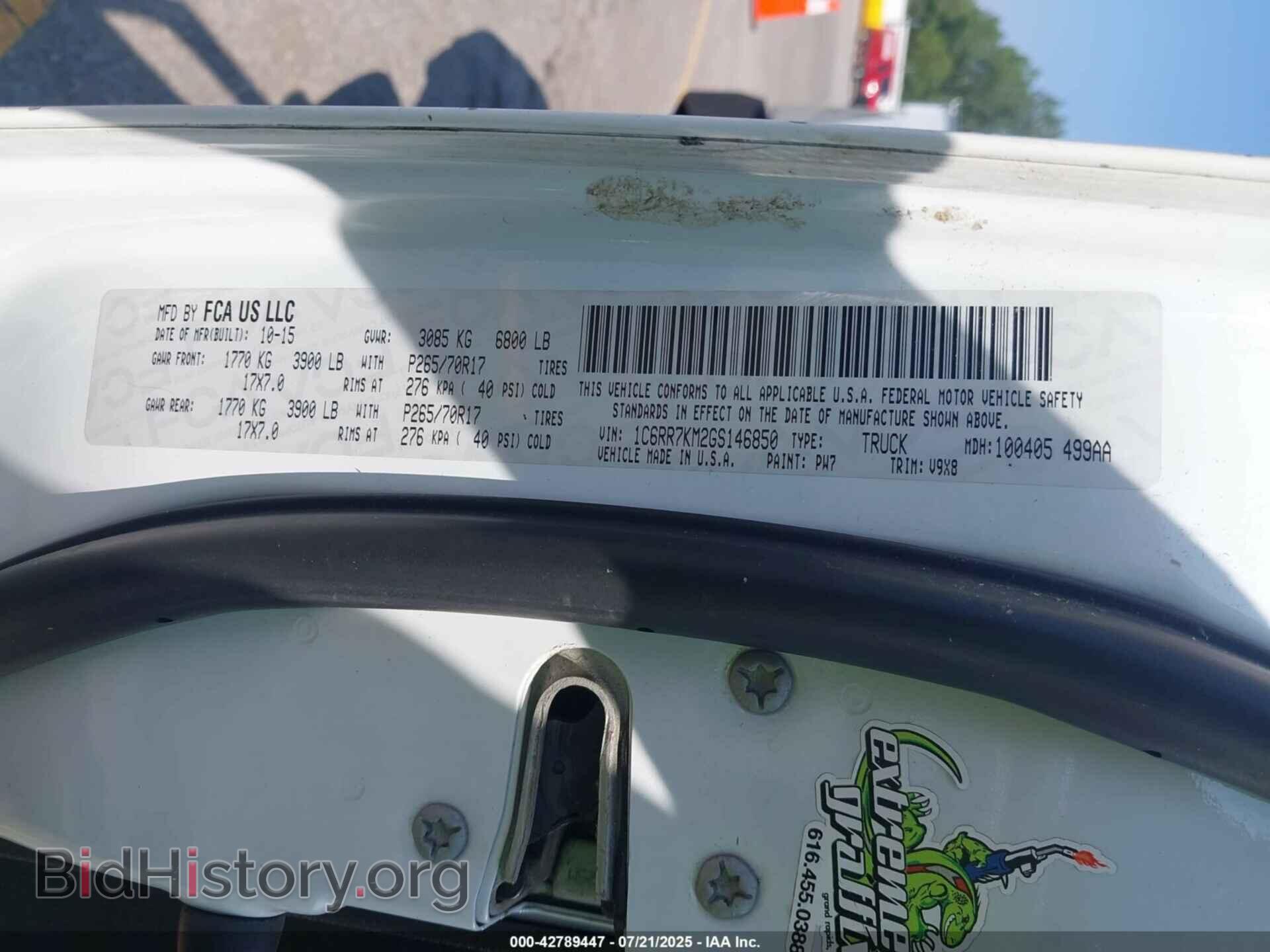 2016 RAM 1500 - VIN: 1C6RR7KM2GS146850 - Фото 9