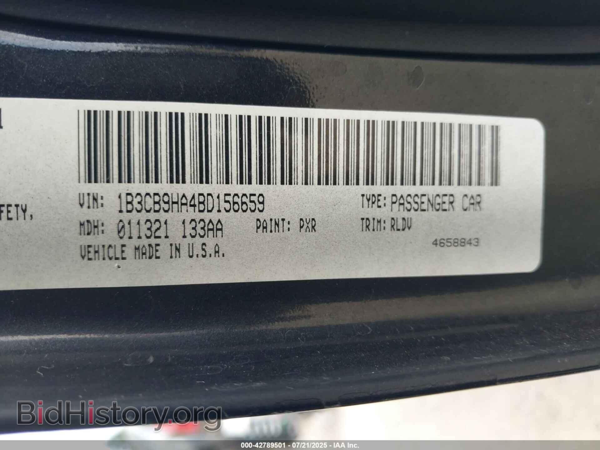 2011 DODGE CALIBER - VIN: 1B3CB9HA4BD156659 - Фото 9