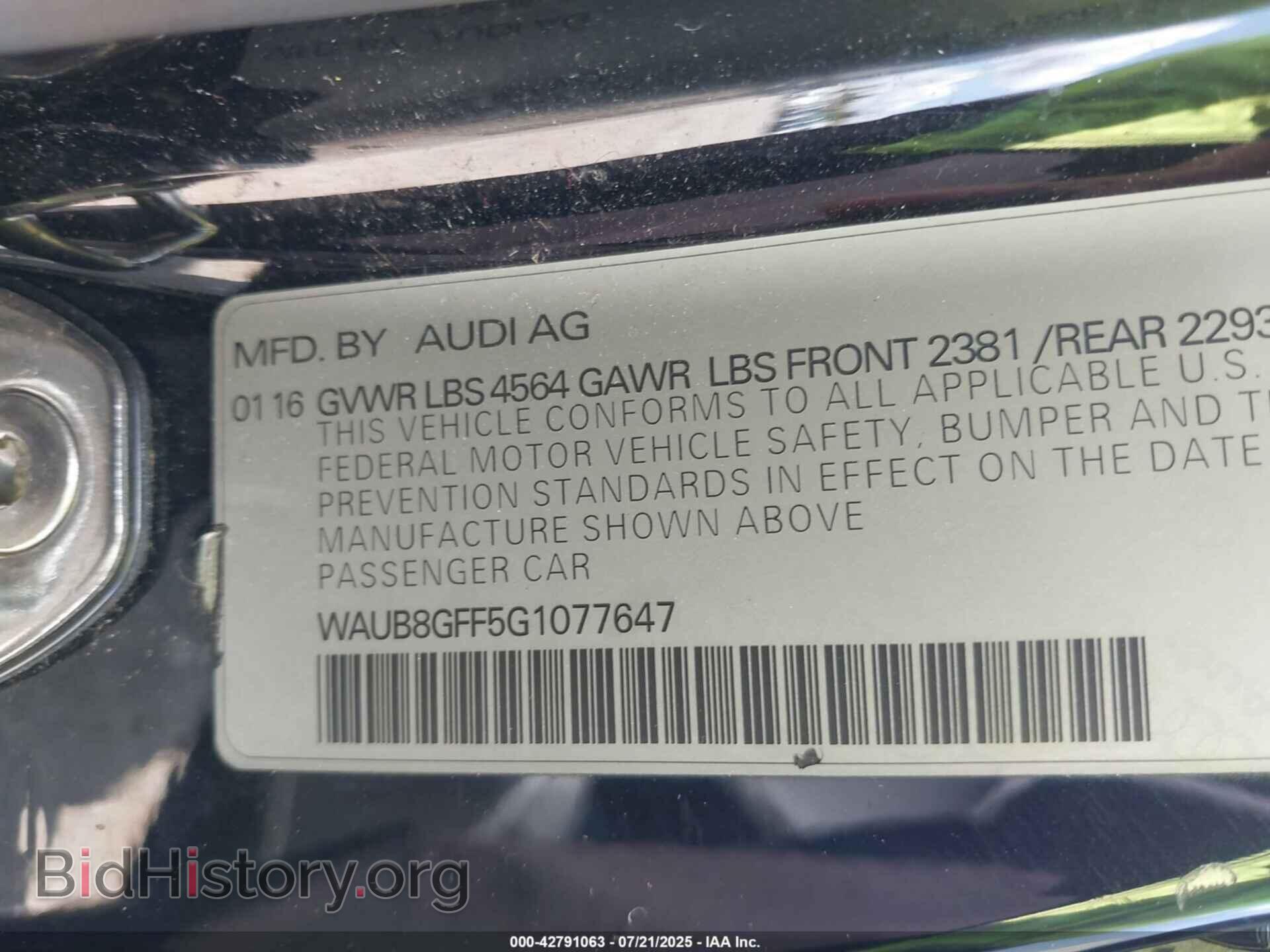 2016 AUDI A3 - VIN: WAUB8GFF5G1077647 - Фото 9