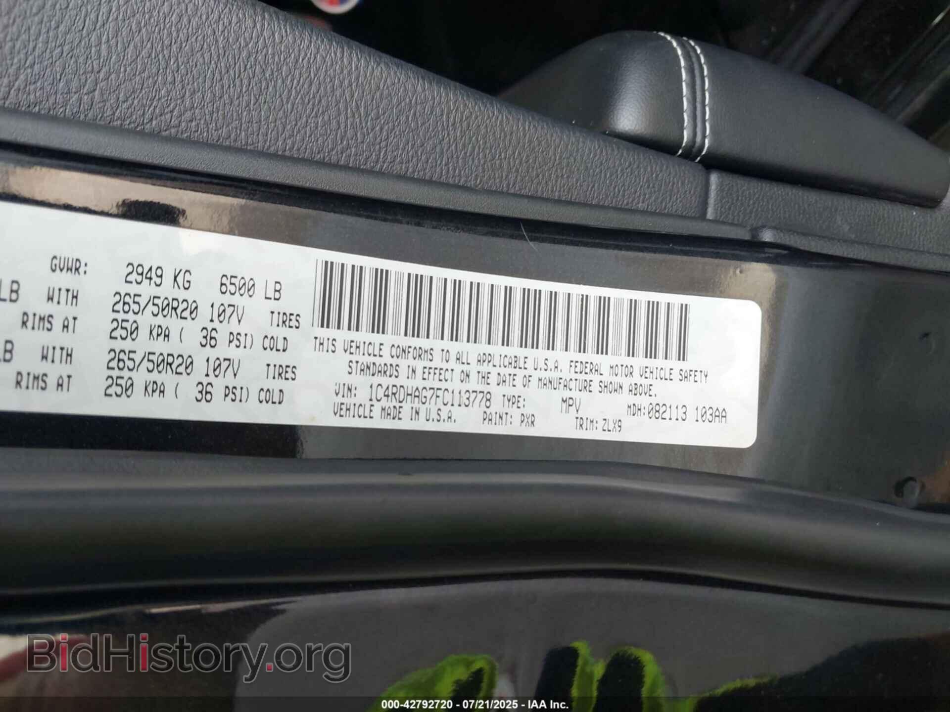 2015 DODGE DURANGO - VIN: 1C4RDHAG7FC113778 - Photo 9
