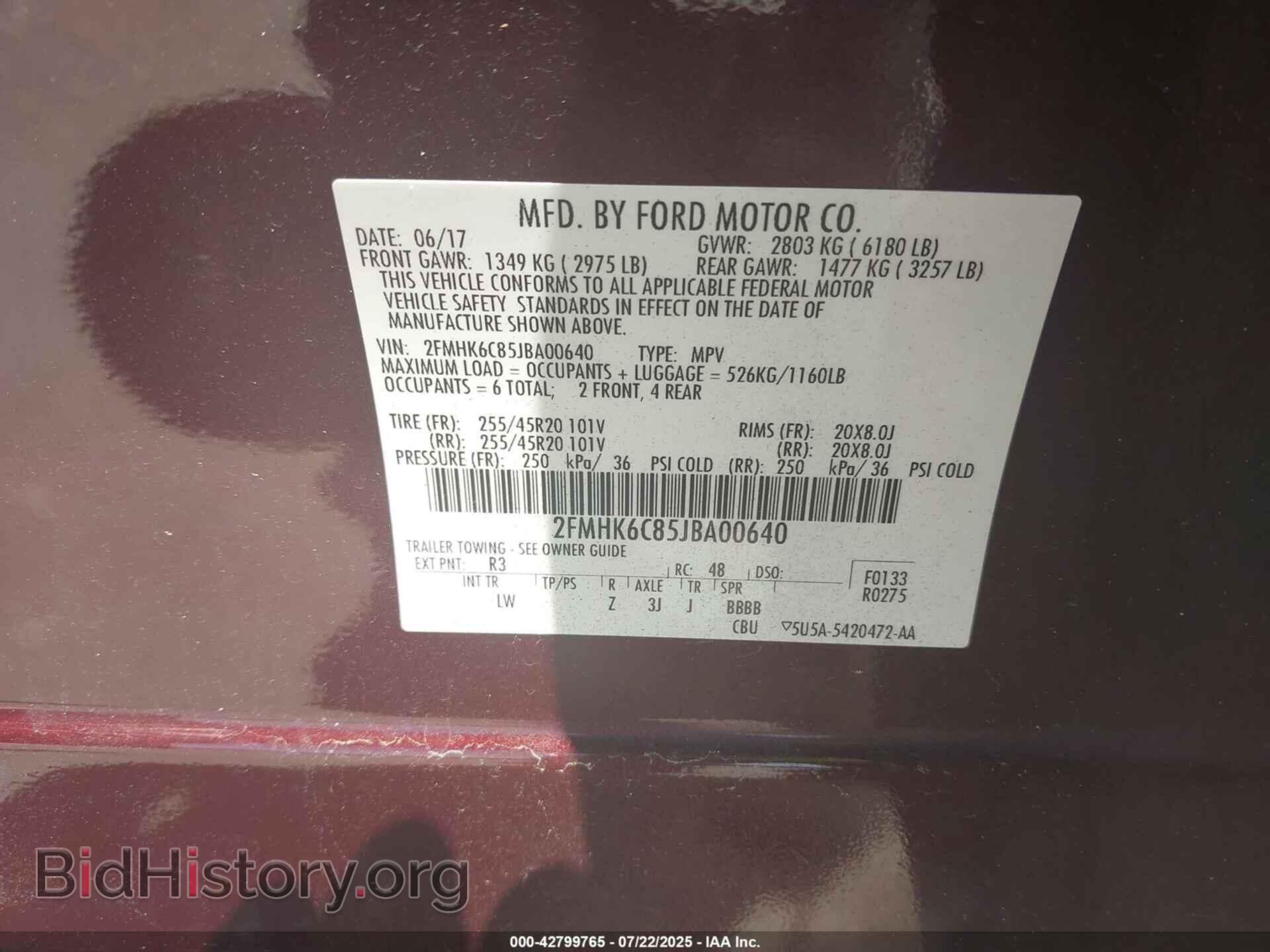 2018 FORD FLEX - VIN: 2FMHK6C85JBA00640 - Photo 9