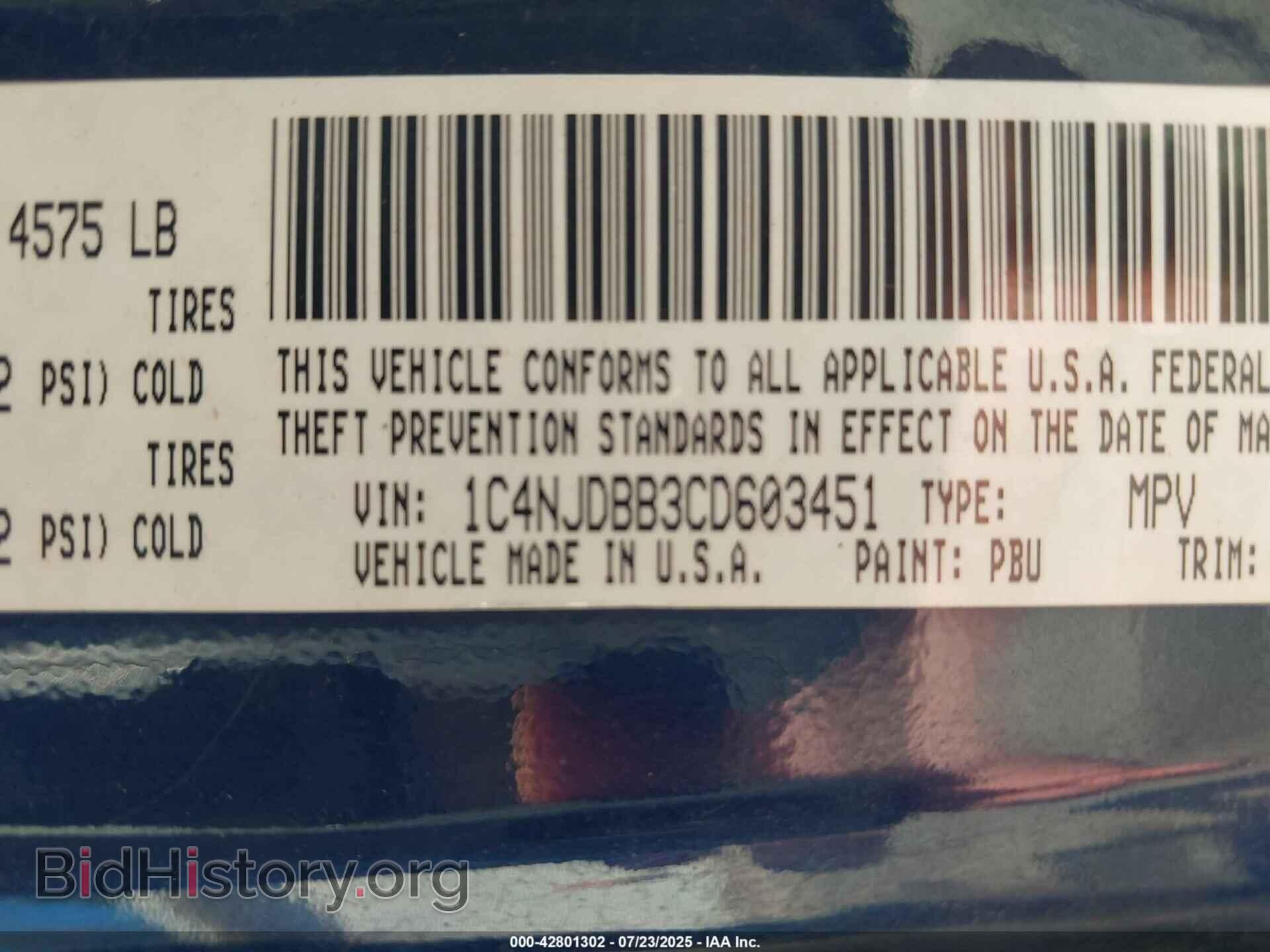 2012 JEEP COMPASS - VIN: 1C4NJDBB3CD603451 - Photo 9