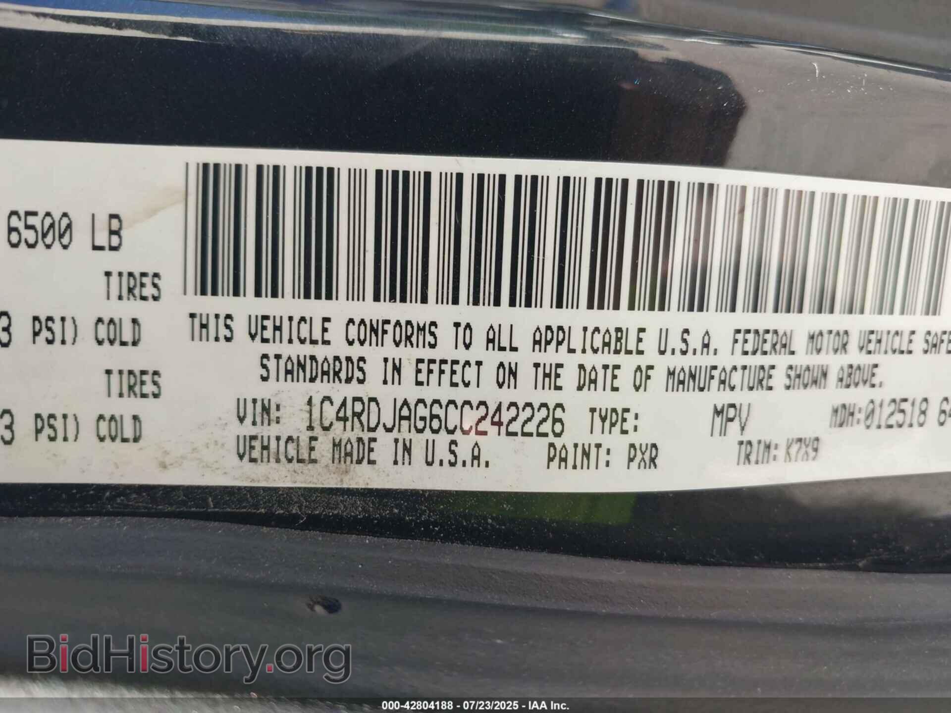 2012 DODGE DURANGO - VIN: 1C4RDJAG6CC242226 - Photo 9