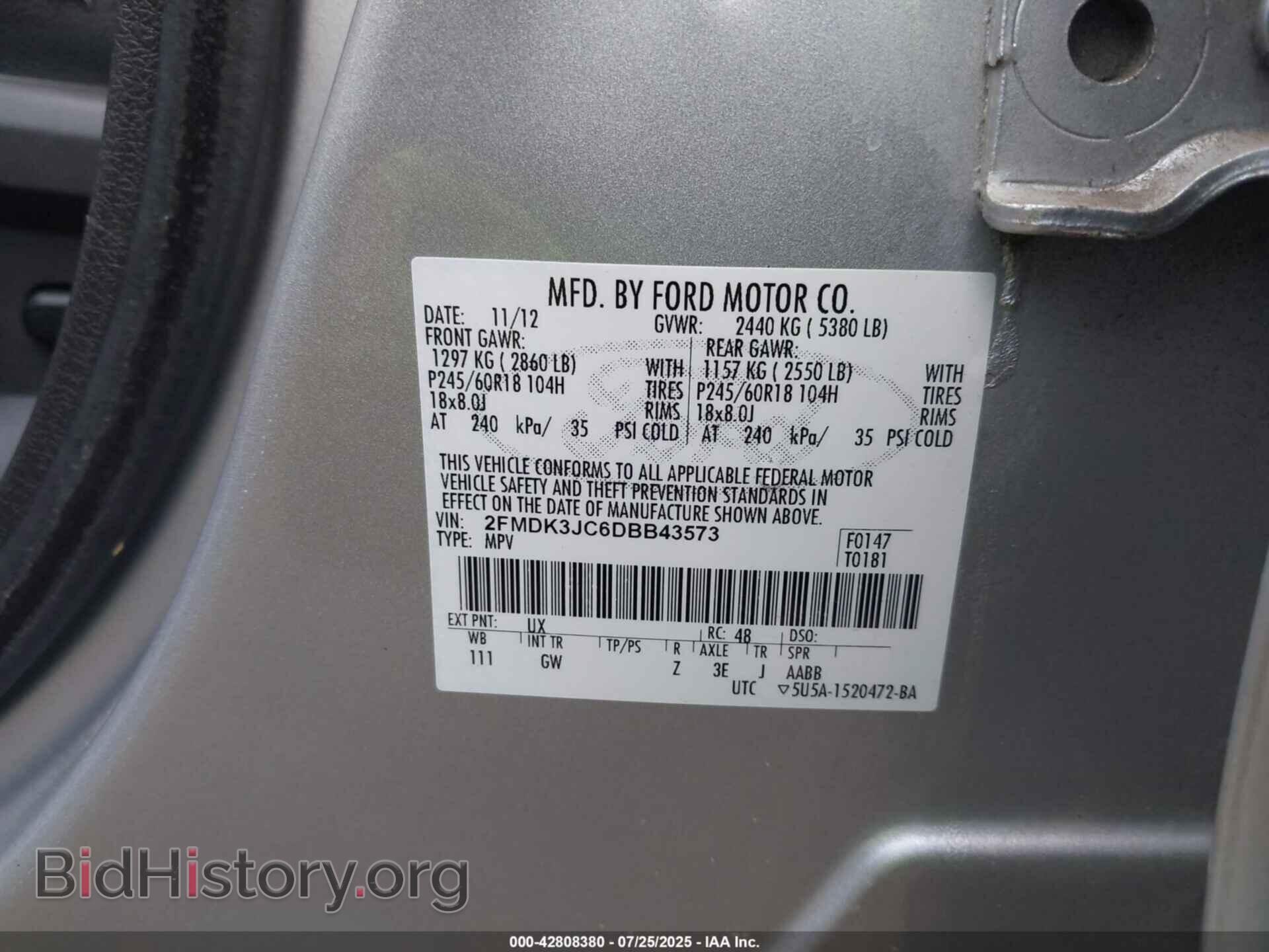 2013 FORD EDGE - VIN: 2FMDK3JC6DBB43573 - Photo 9