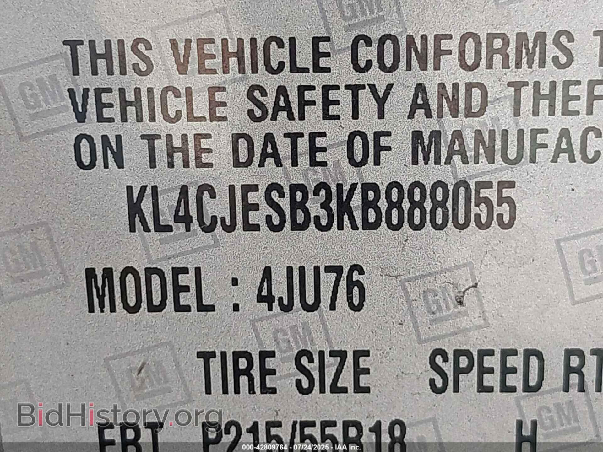 2019 BUICK ENCORE - VIN: KL4CJESB3KB888055 - Фото 9