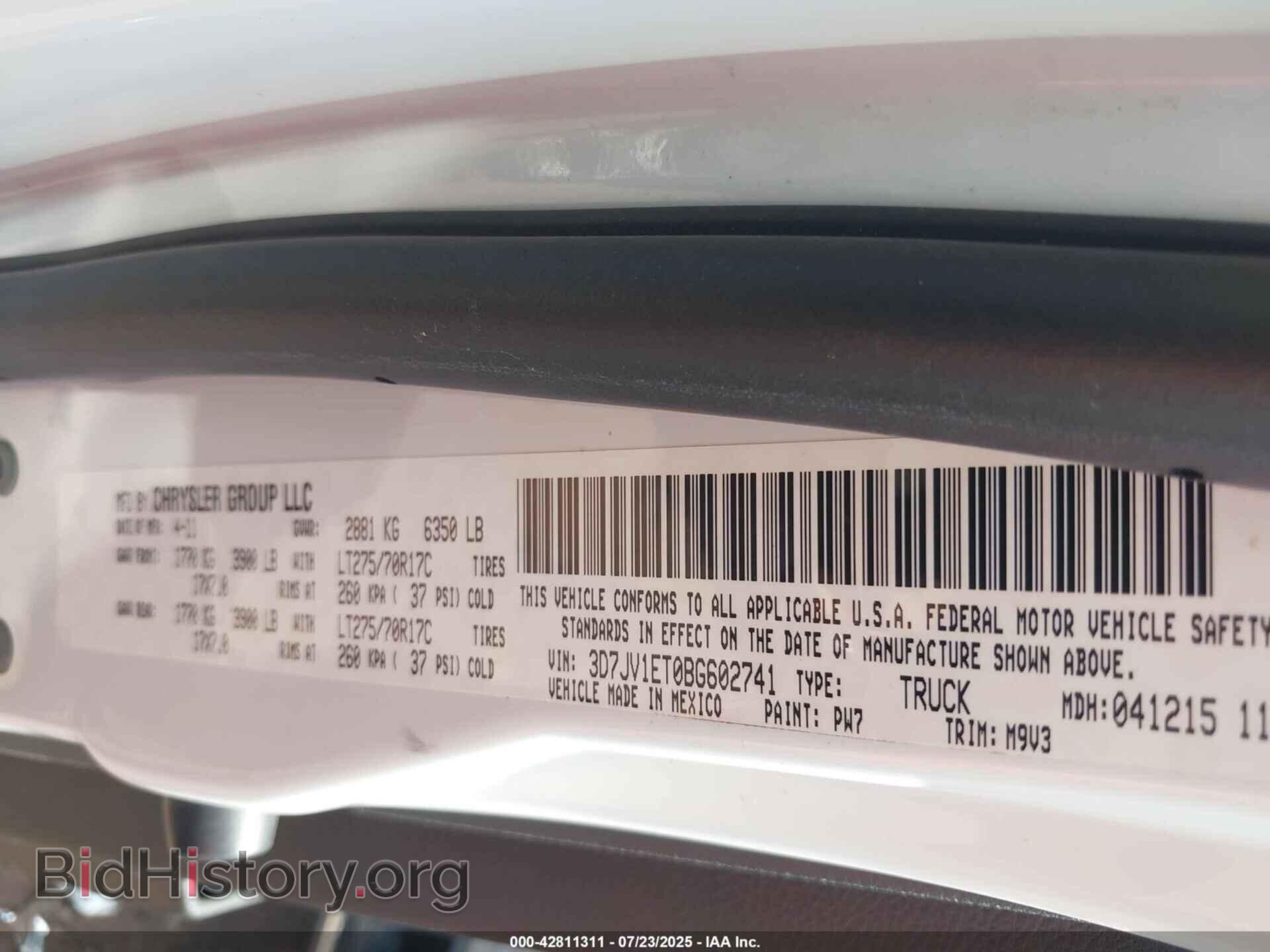 2011 RAM RAM 1500 - VIN: 3D7JV1ET0BG602741 - Photo 9