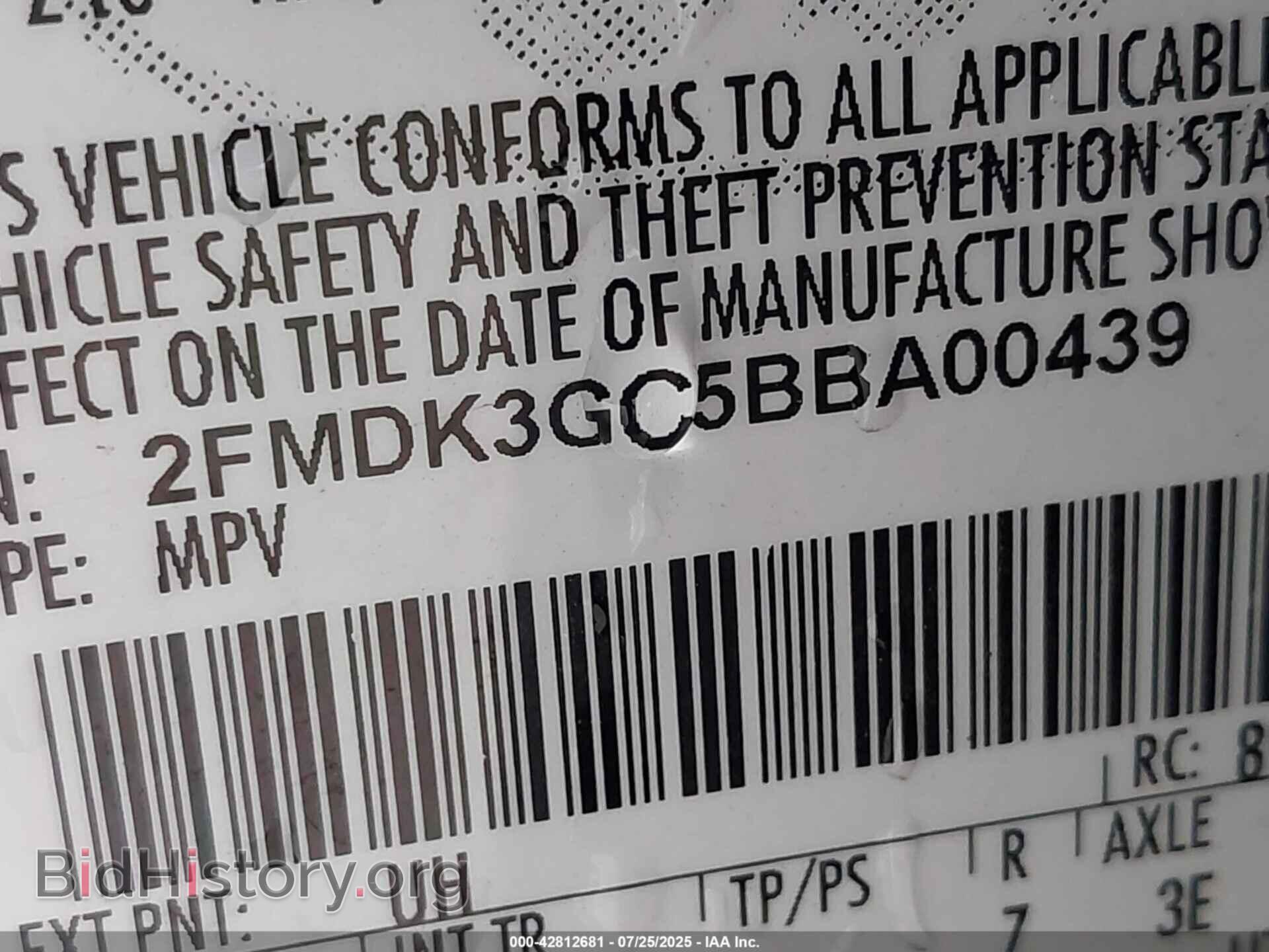 2011 FORD EDGE - VIN: 2FMDK3GC5BBA00439 - Фото 9