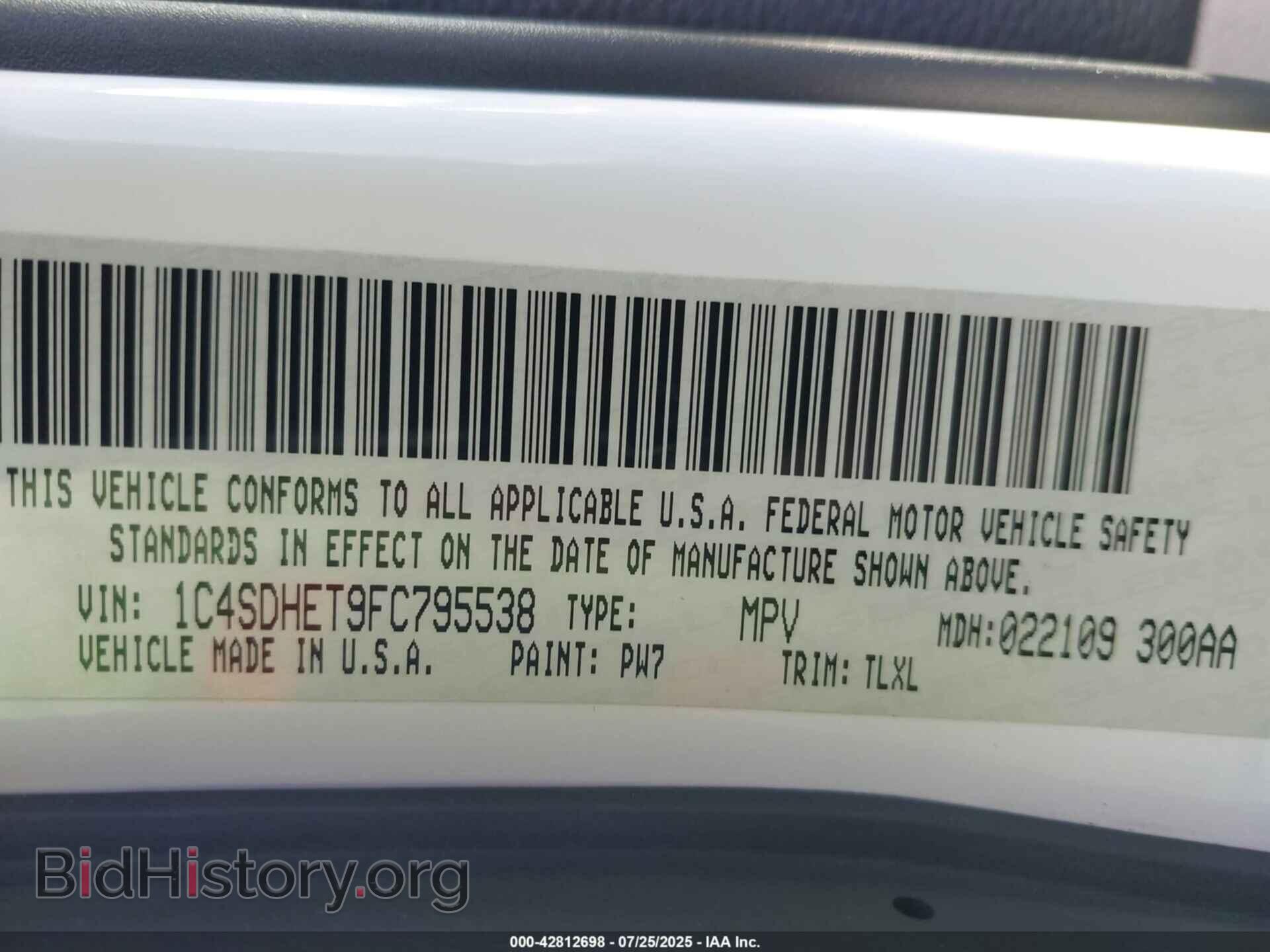 2015 DODGE DURANGO - VIN: 1C4SDHET9FC795538 - Photo 9
