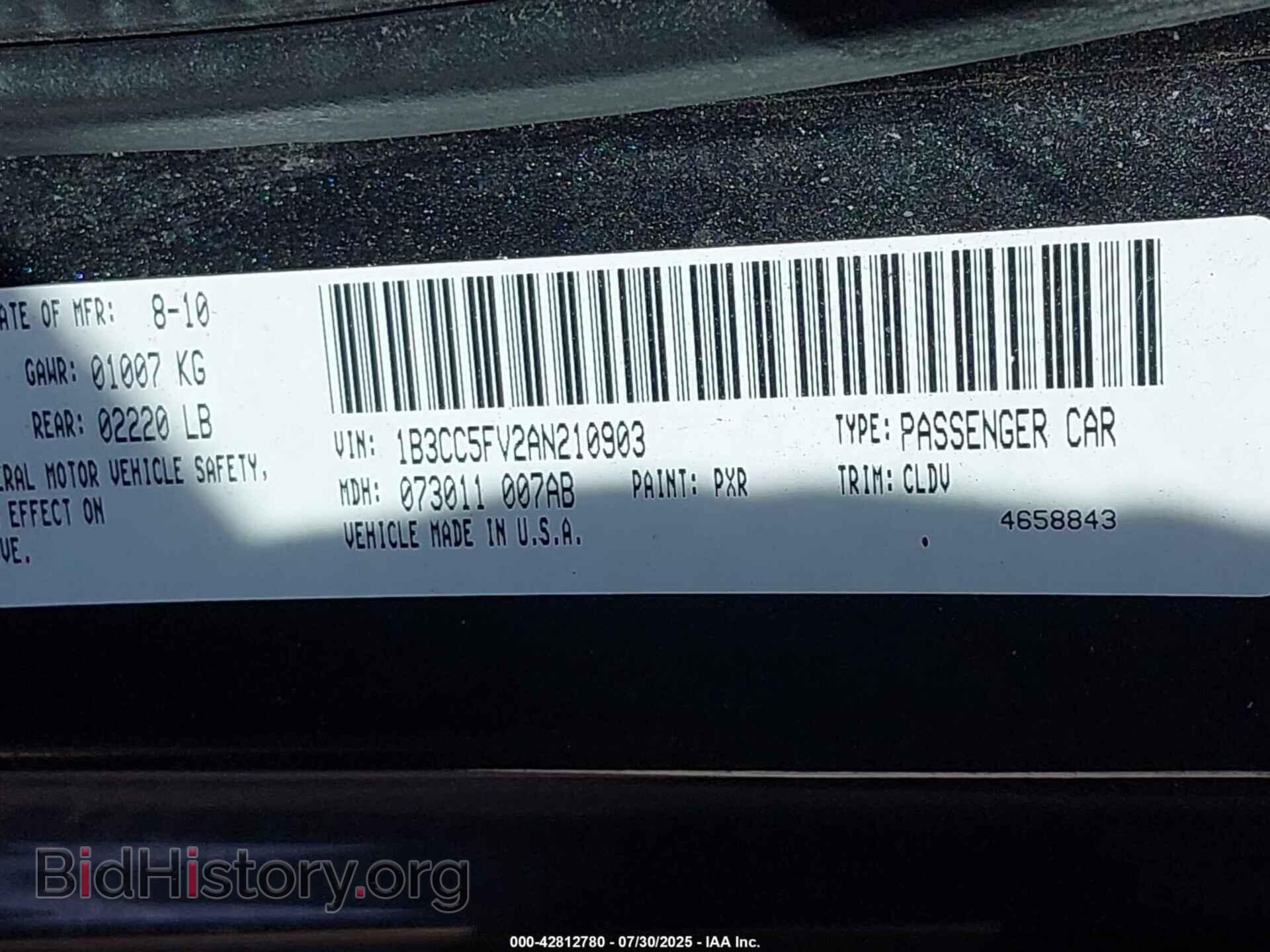 2010 DODGE AVENGER - VIN: 1B3CC5FV2AN210903 - Photo 9