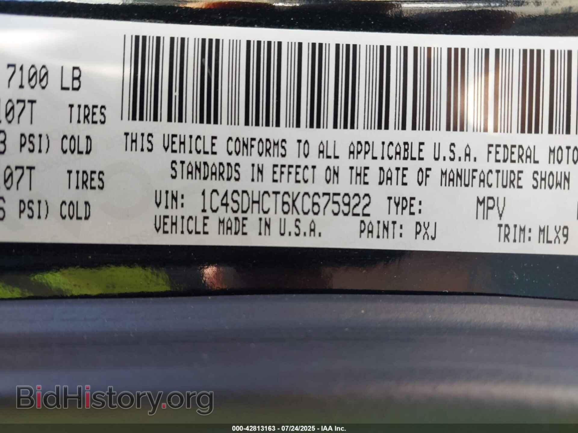 2019 DODGE DURANGO - VIN: 1C4SDHCT6KC675922 - Photo 9