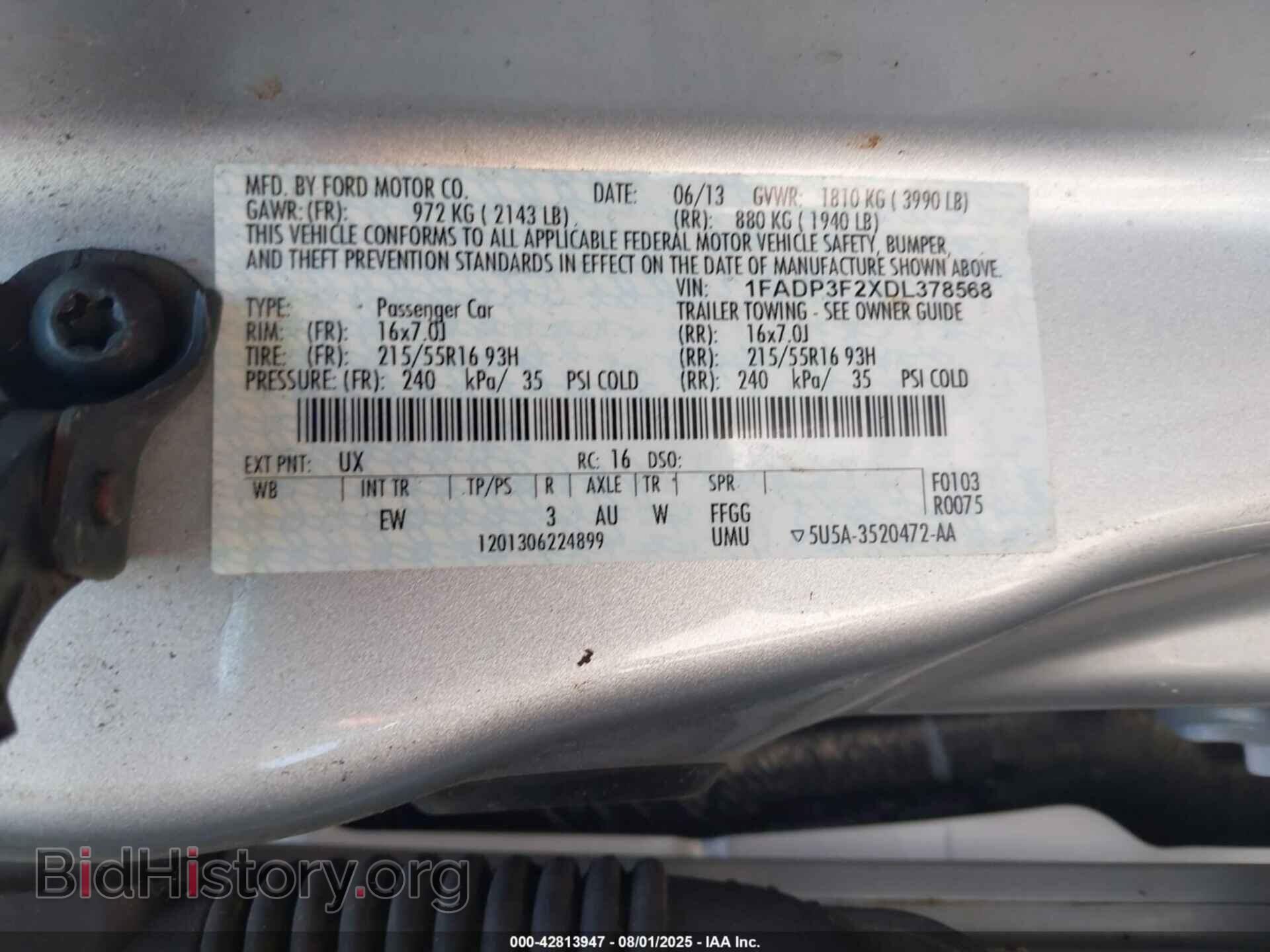 2013 FORD FOCUS - VIN: 1FADP3F2XDL378568 - Фото 9