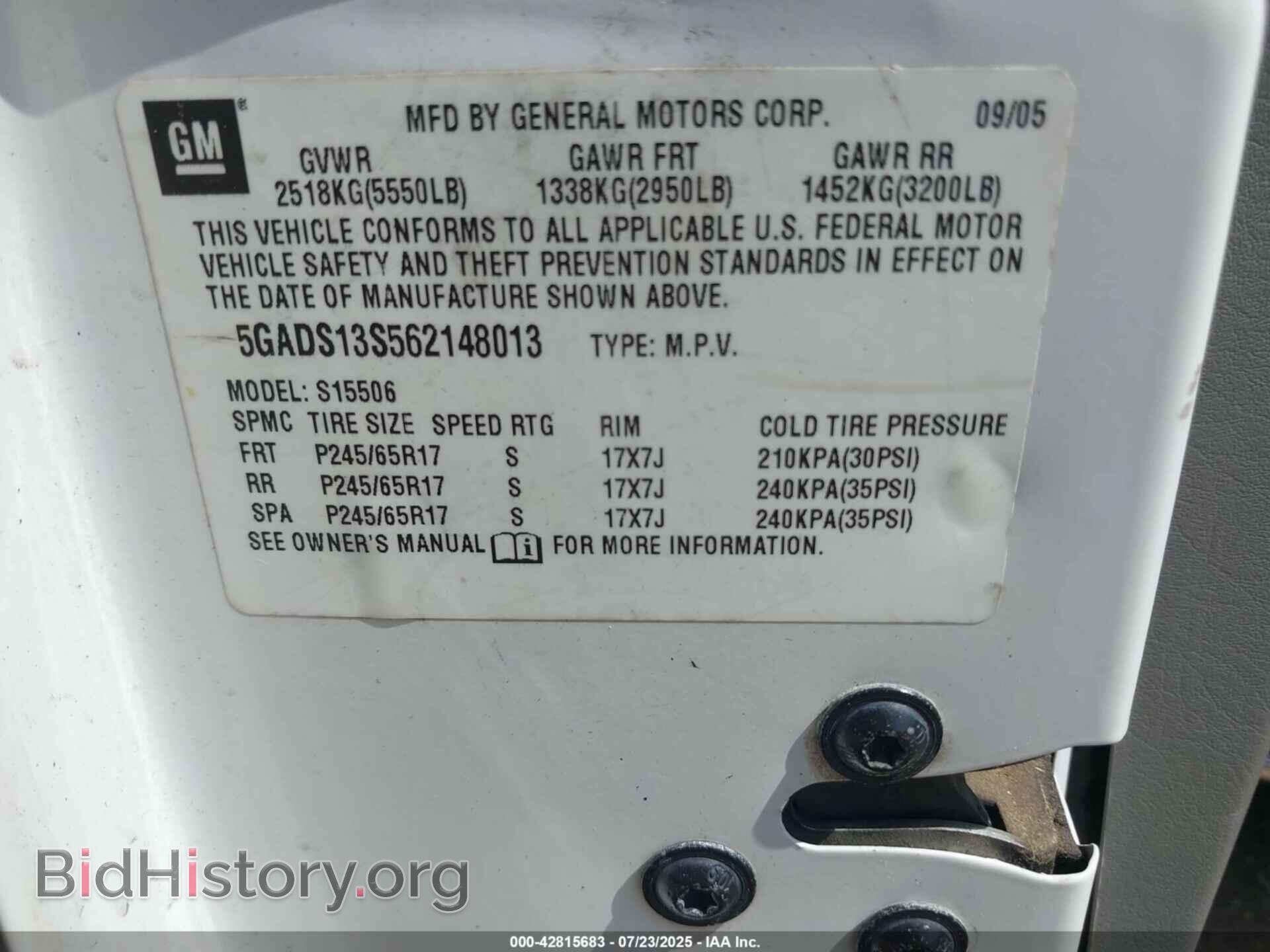 2006 BUICK RAINIER - VIN: 5GADS13S562148013 - Photo 9