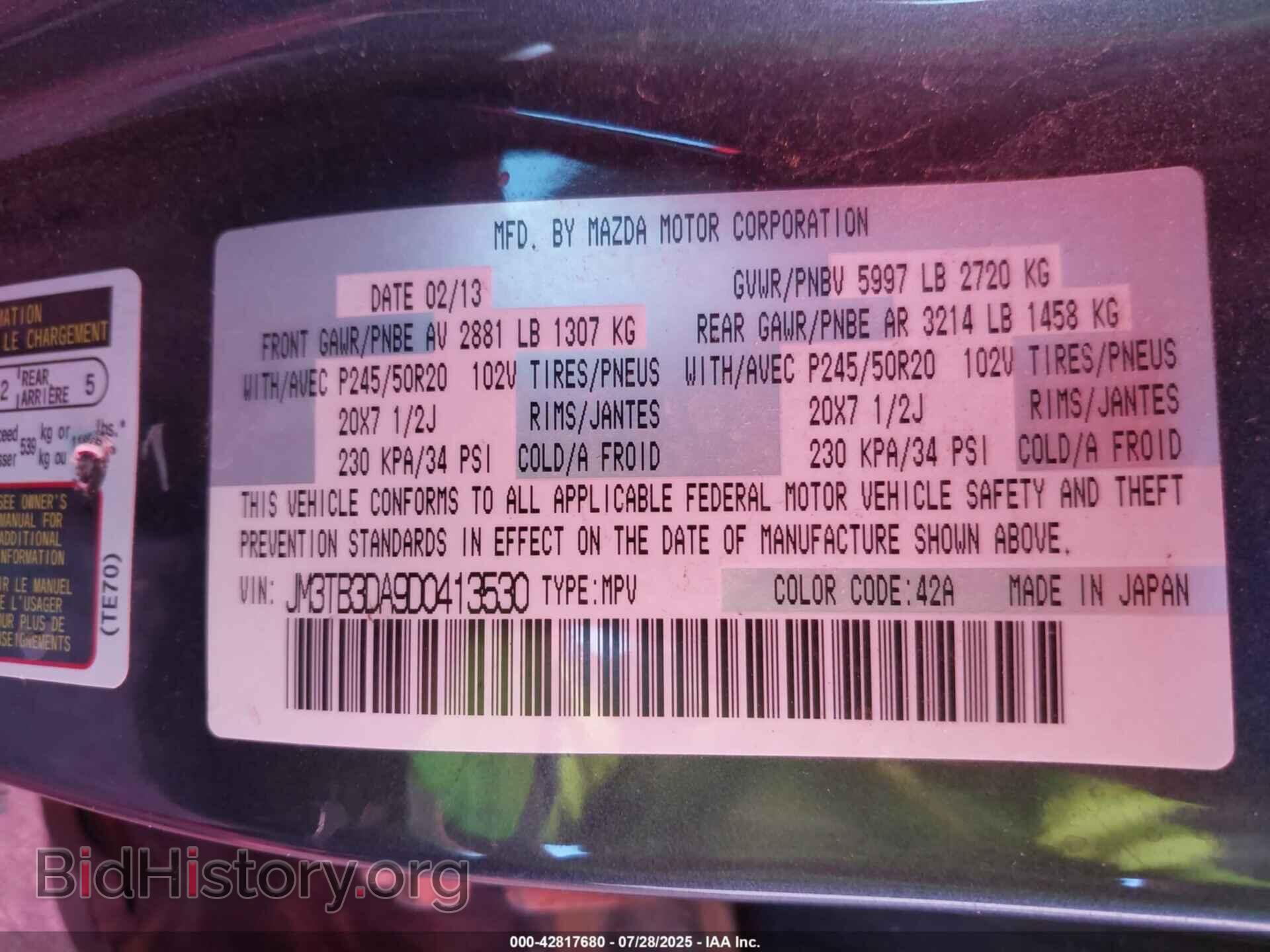 2013 MAZDA CX-9 - VIN: JM3TB3DA9D0413530 - Фото 9