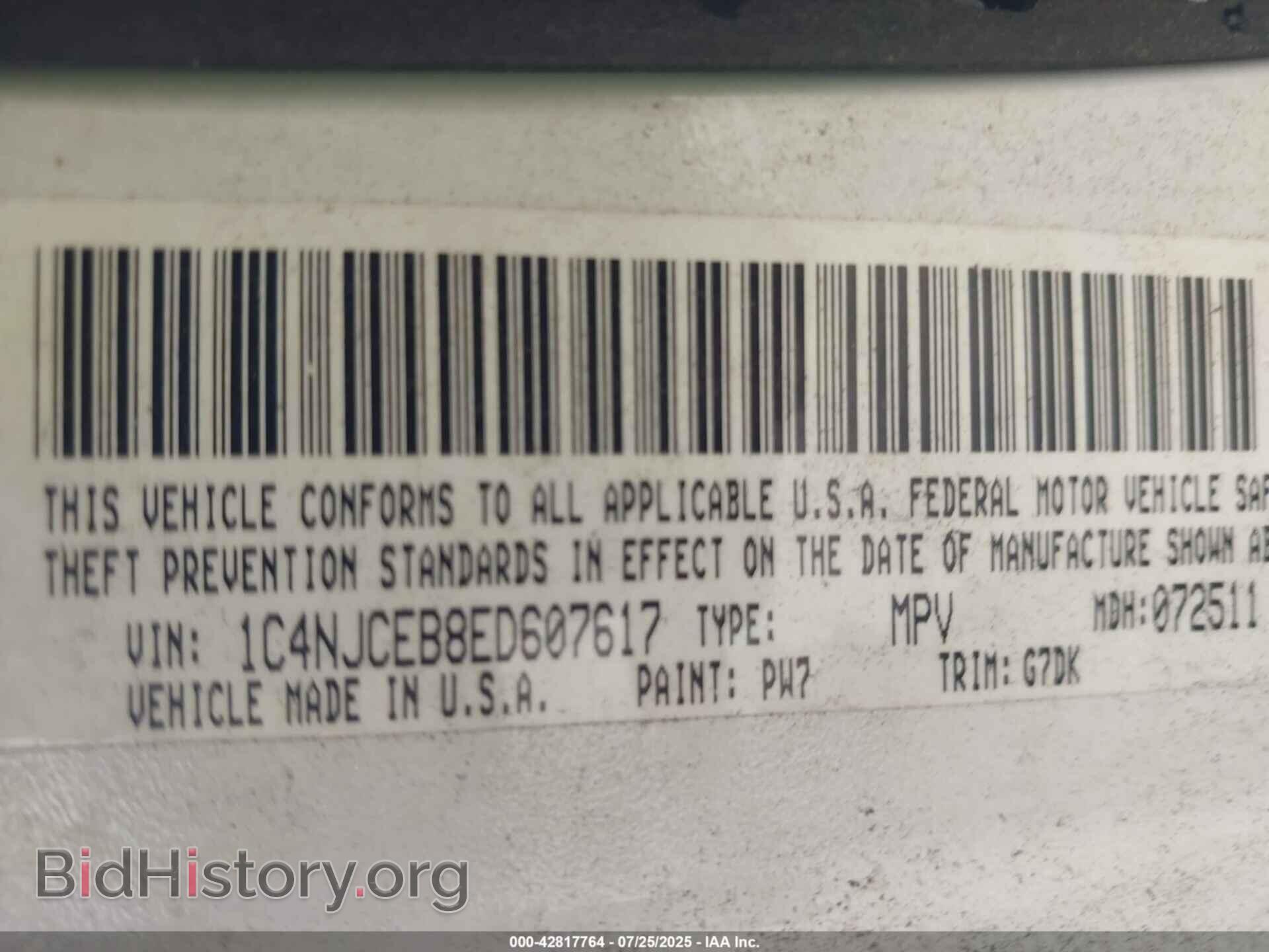 2014 JEEP COMPASS - VIN: 1C4NJCEB8ED607617 - Фото 9