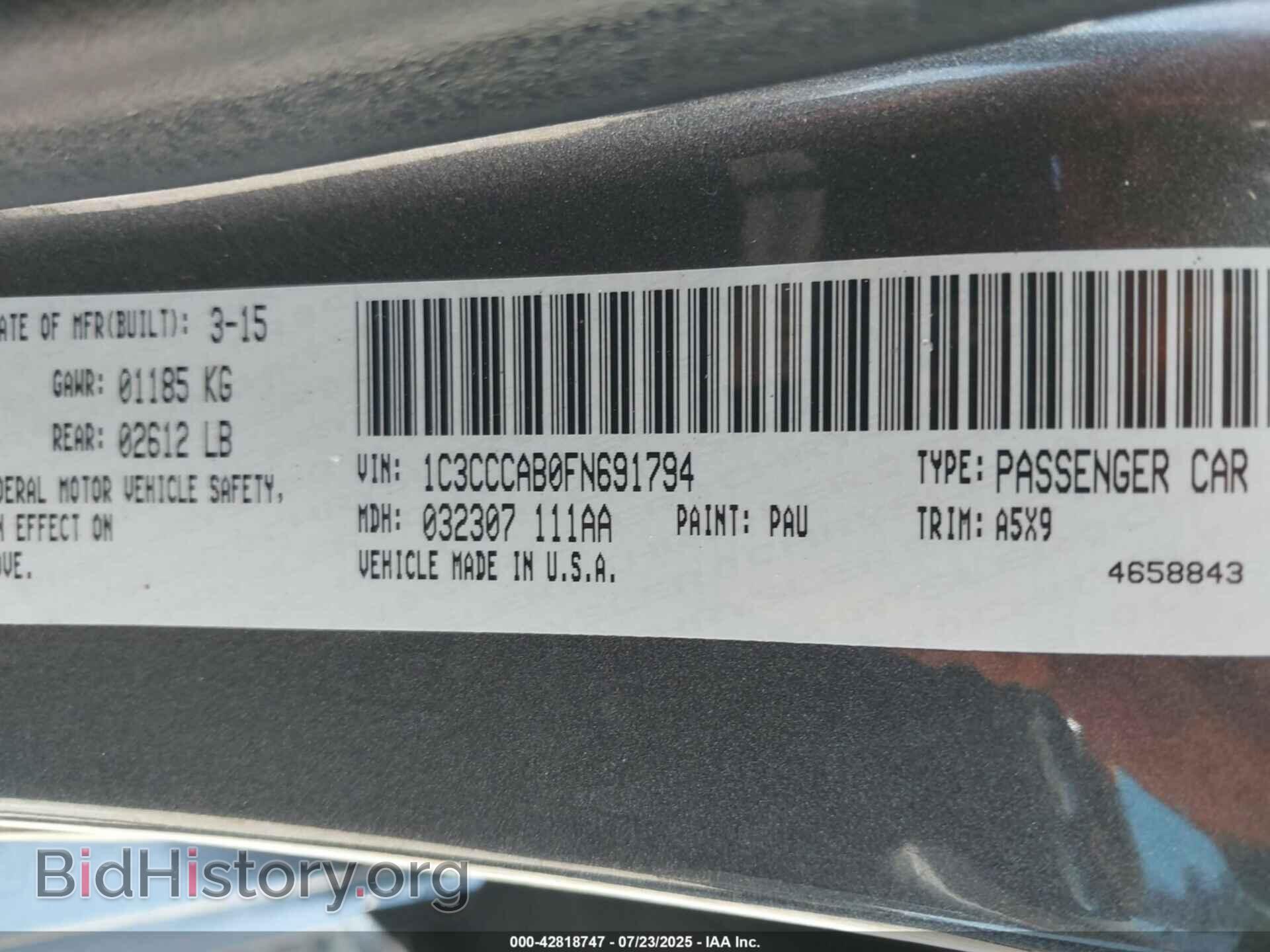 2015 CHRYSLER 200 - VIN: 1C3CCCAB0FN691794 - Фото 9