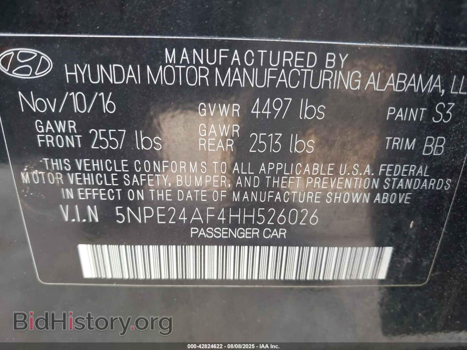 2017 HYUNDAI SONATA - VIN: 5NPE24AF4HH526026 - Фото 9
