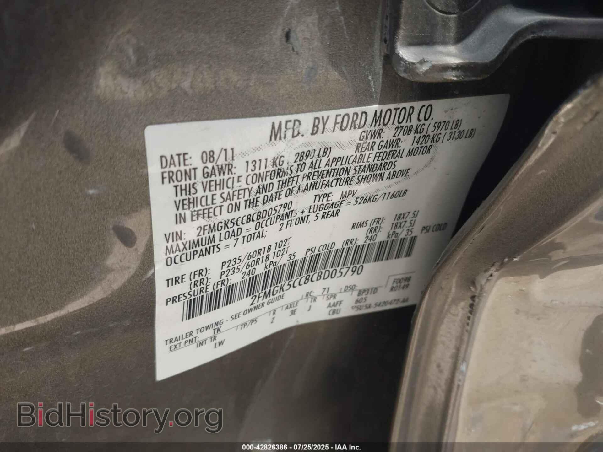 2012 FORD FLEX - VIN: 2FMGK5CC8CBD05790 - Photo 9