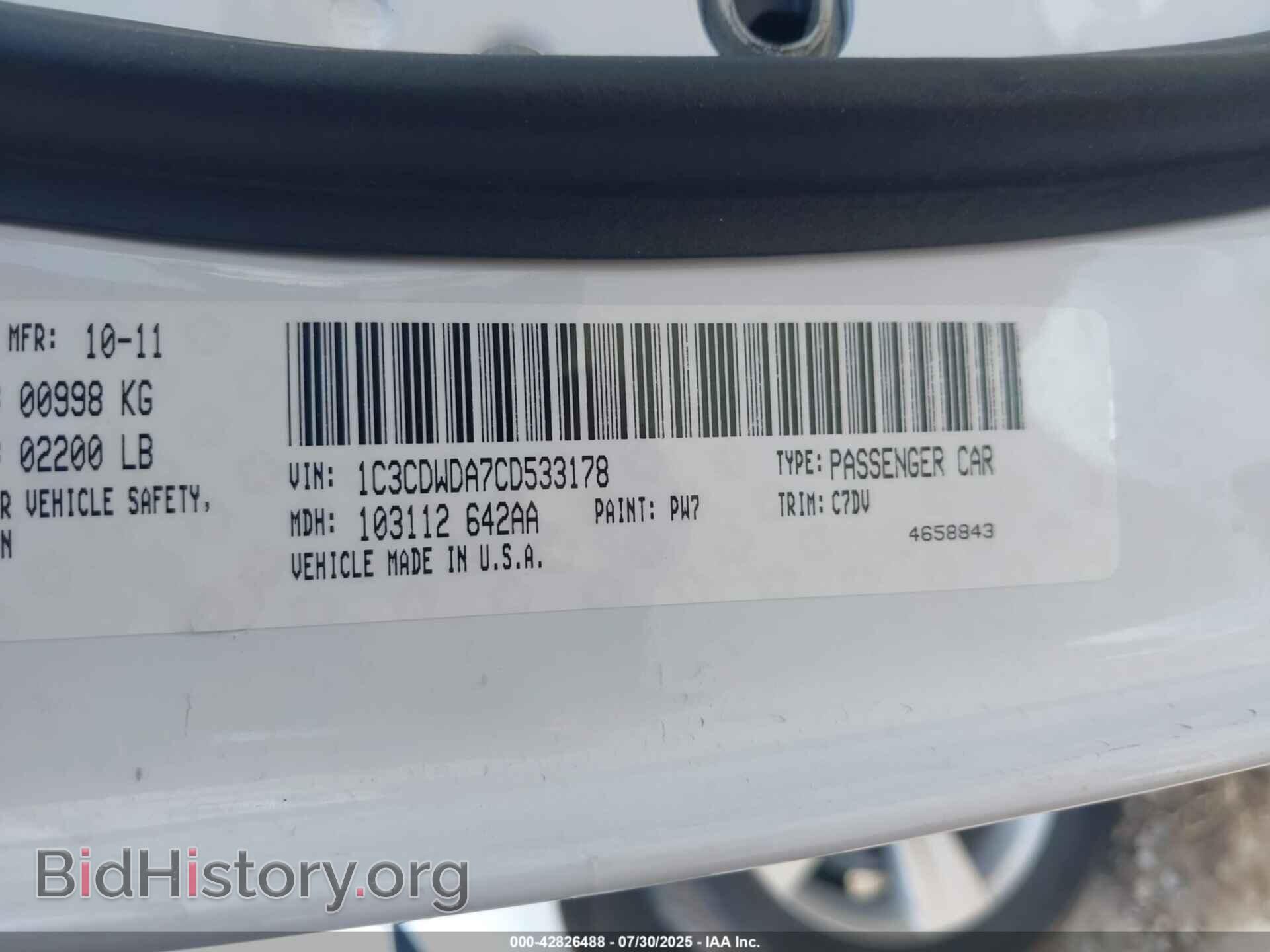 2012 DODGE CALIBER - VIN: 1C3CDWDA7CD533178 - Photo 9