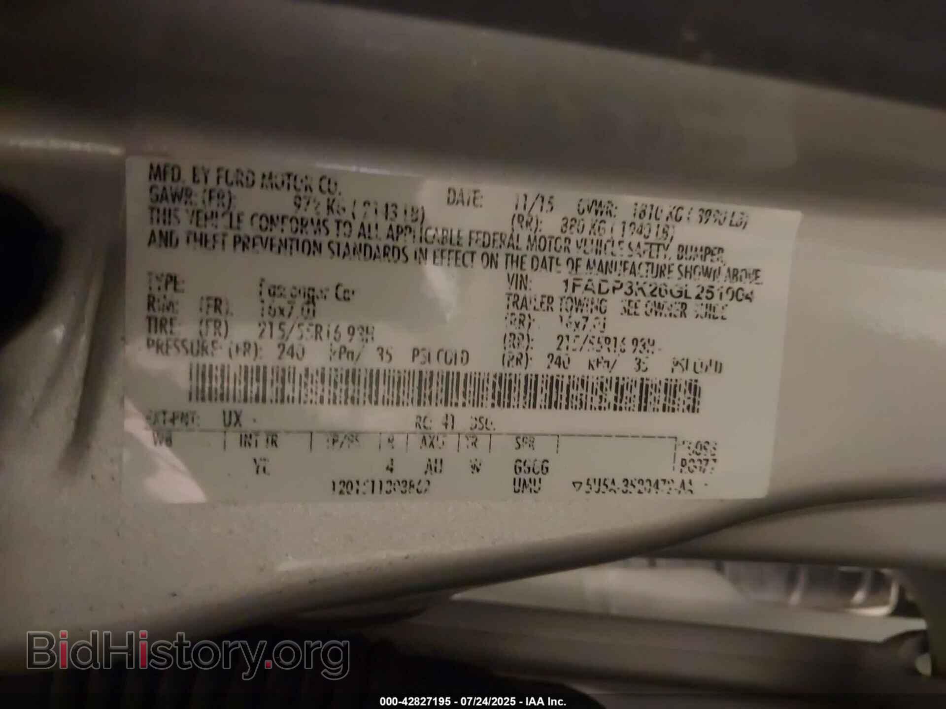 2016 FORD FOCUS - VIN: 1FADP3K26GL251004 - Фото 9