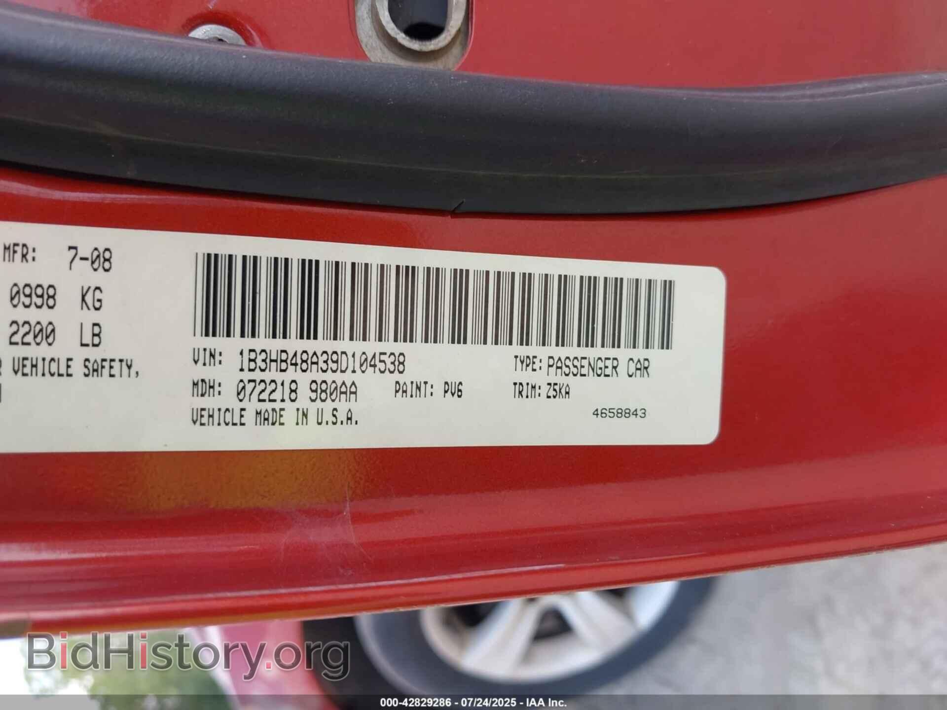 2009 DODGE CALIBER - VIN: 1B3HB48A39D104538 - Фото 9