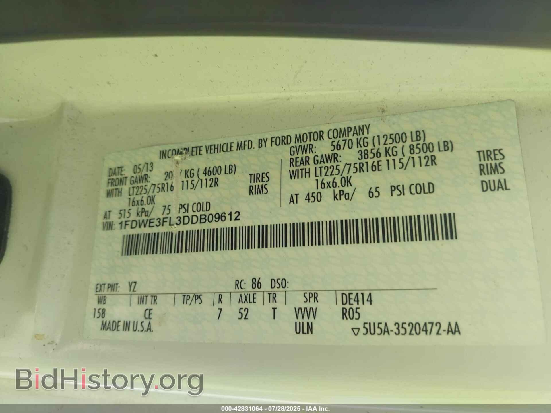 2013 FORD E-350 CUTAWAY - VIN: 1FDWE3FL3DDB09612 - Photo 8