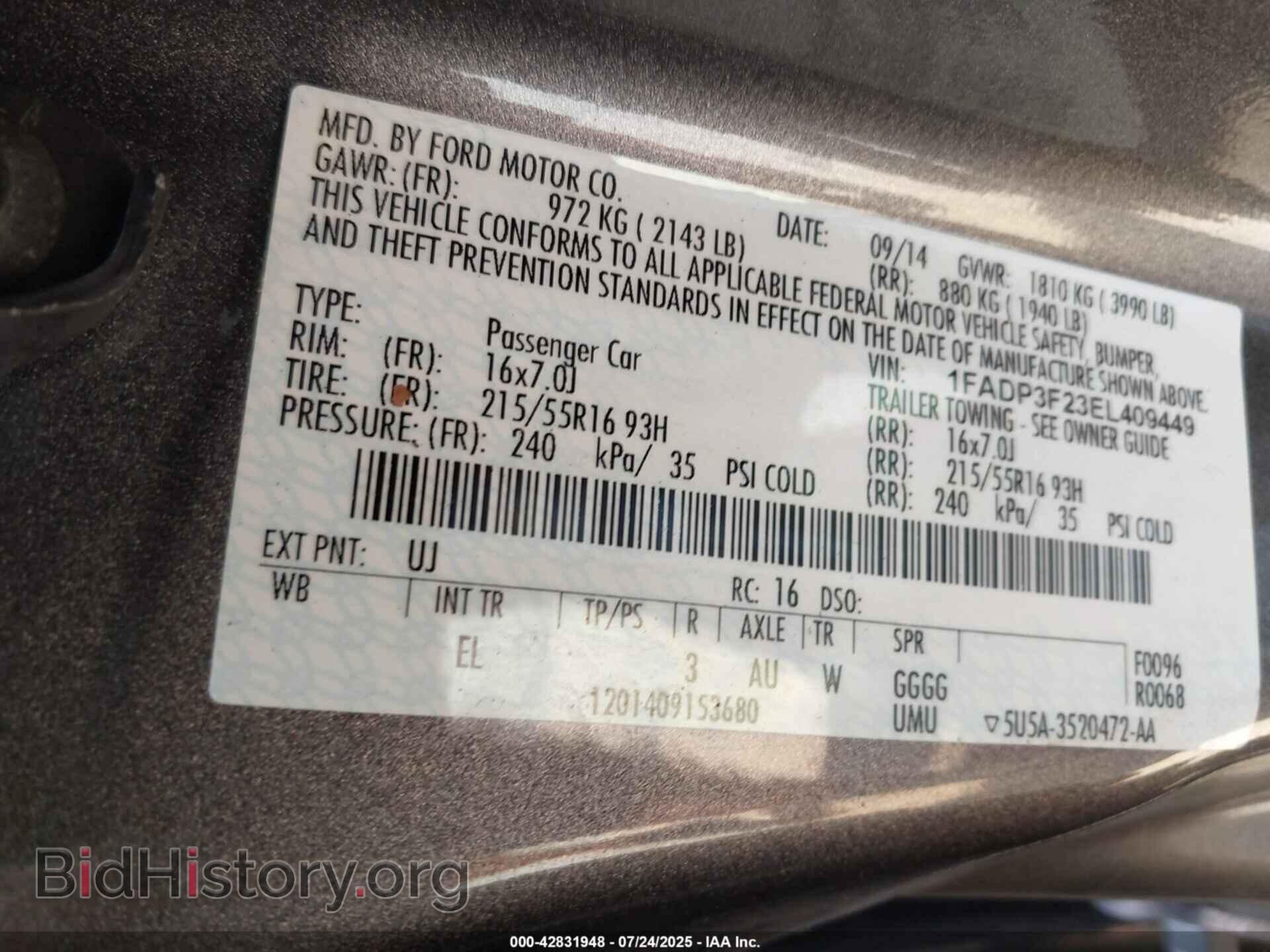 2014 FORD FOCUS - VIN: 1FADP3F23EL409449 - Photo 9