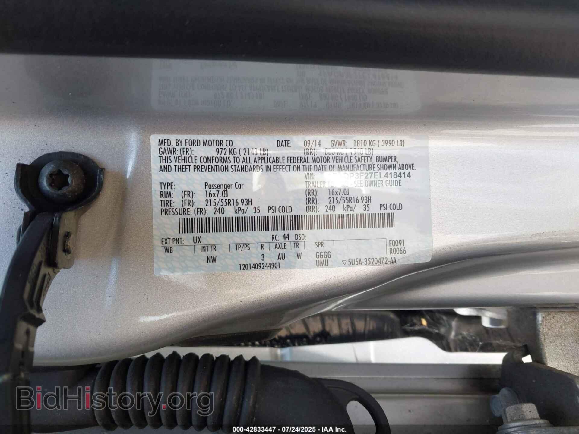 2014 FORD FOCUS - VIN: 1FADP3F27EL418414 - Фото 9