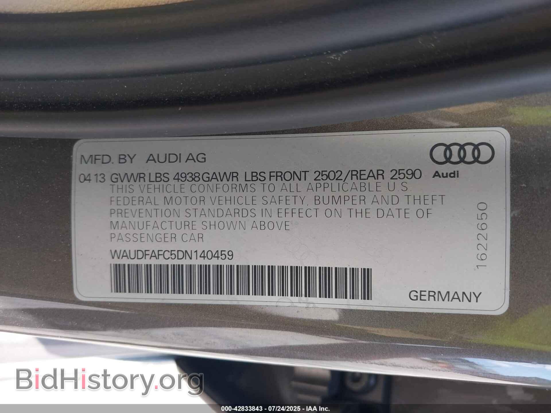 2013 AUDI A6 - VIN: WAUDFAFC5DN140459 - Photo 9
