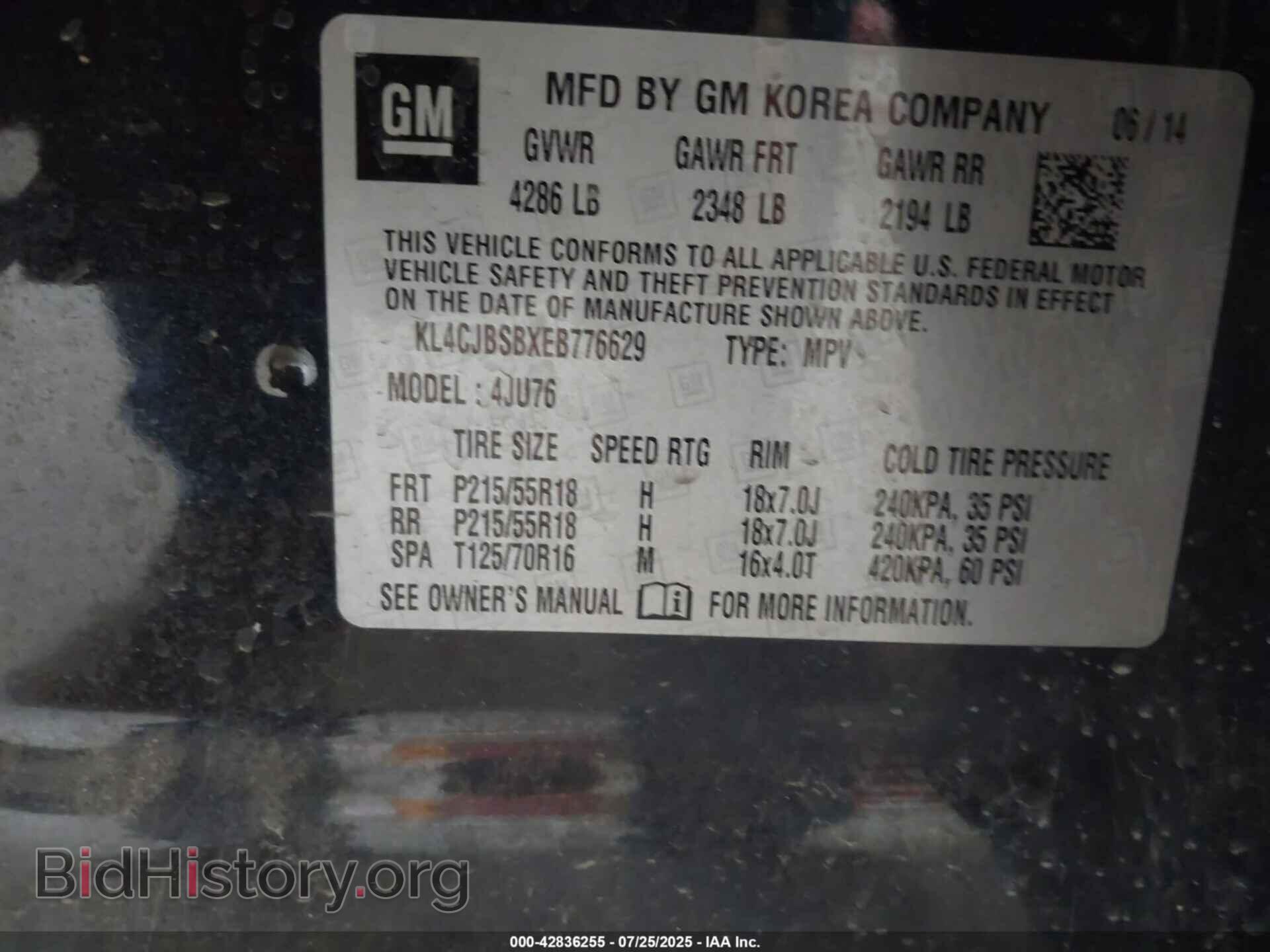 2014 BUICK ENCORE - VIN: KL4CJBSBXEB776629 - Фото 9