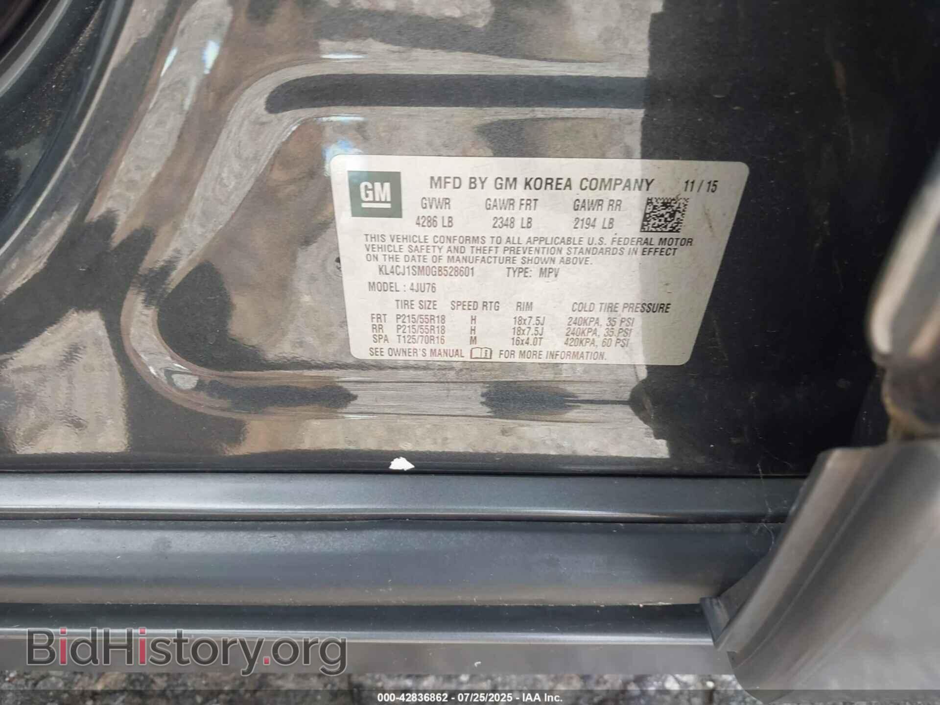 2016 BUICK ENCORE - VIN: KL4CJ1SM0GB528601 - Фото 9