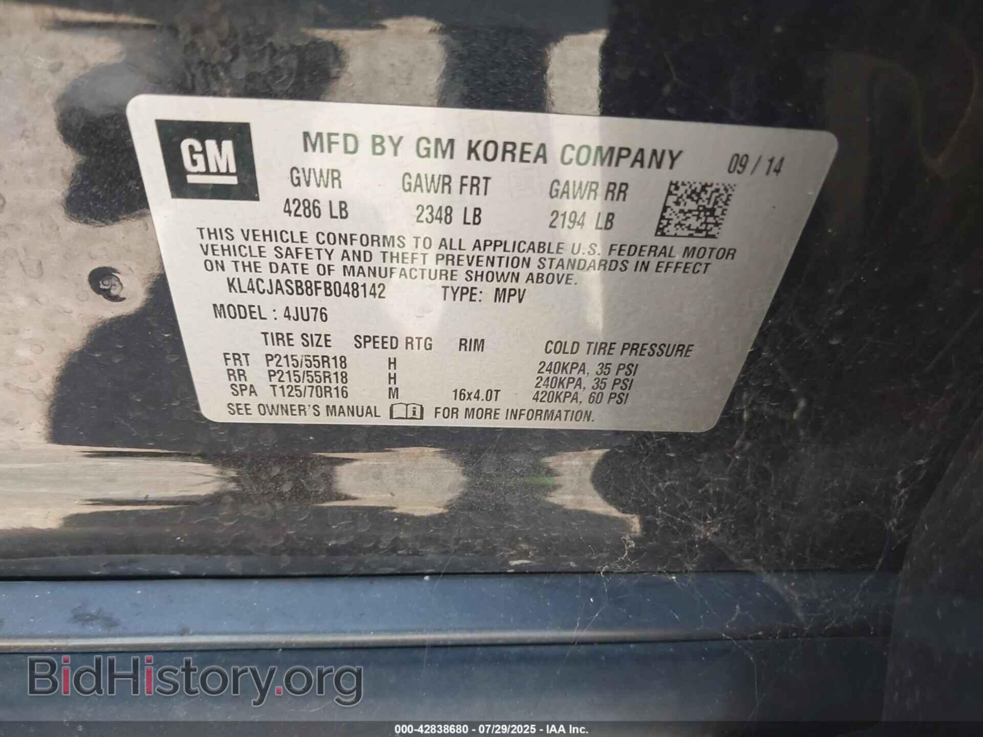 2015 BUICK ENCORE - VIN: KL4CJASB8FB048142 - Photo 9