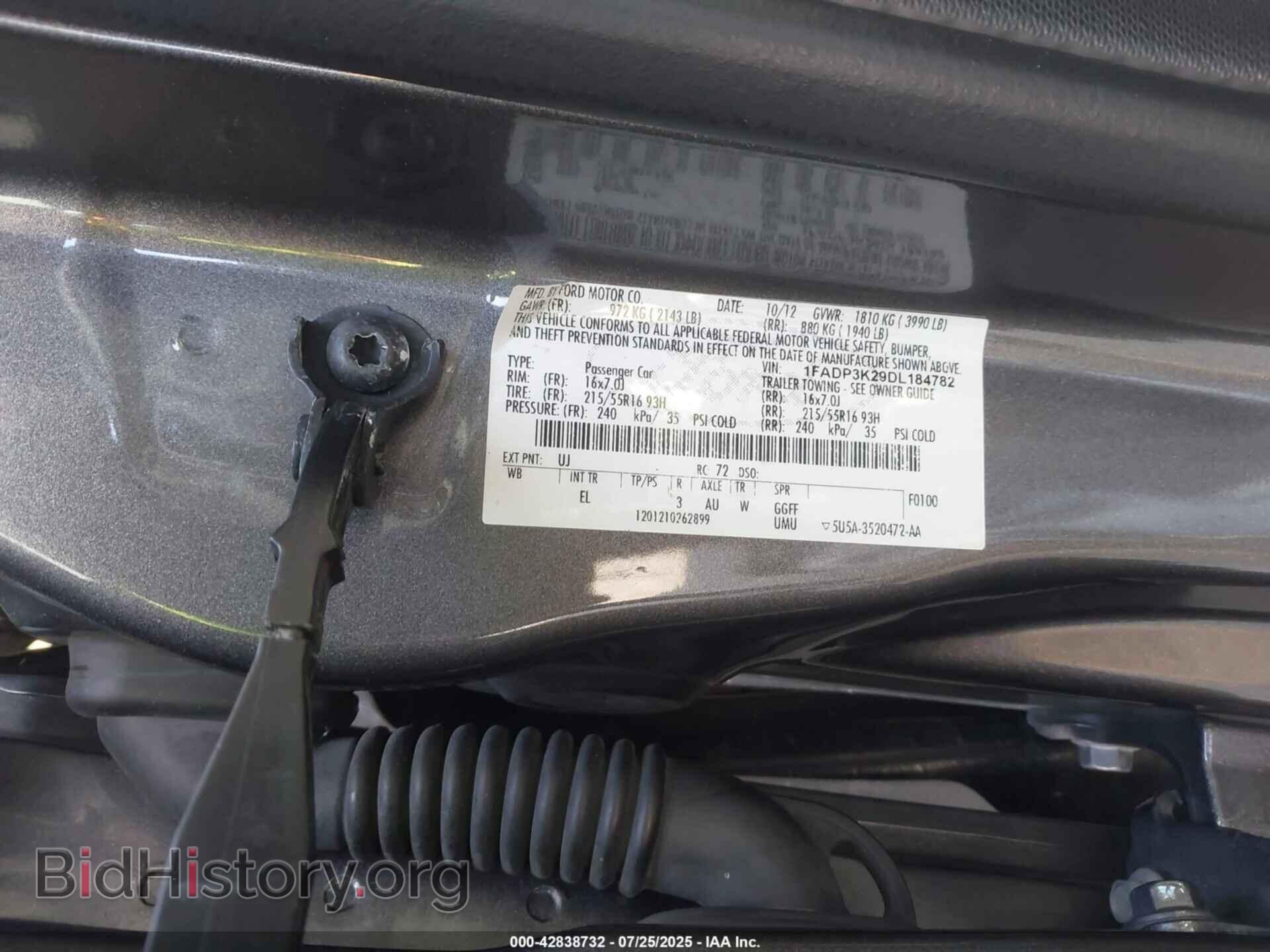 2013 FORD FOCUS - VIN: 1FADP3K29DL184782 - Фото 9