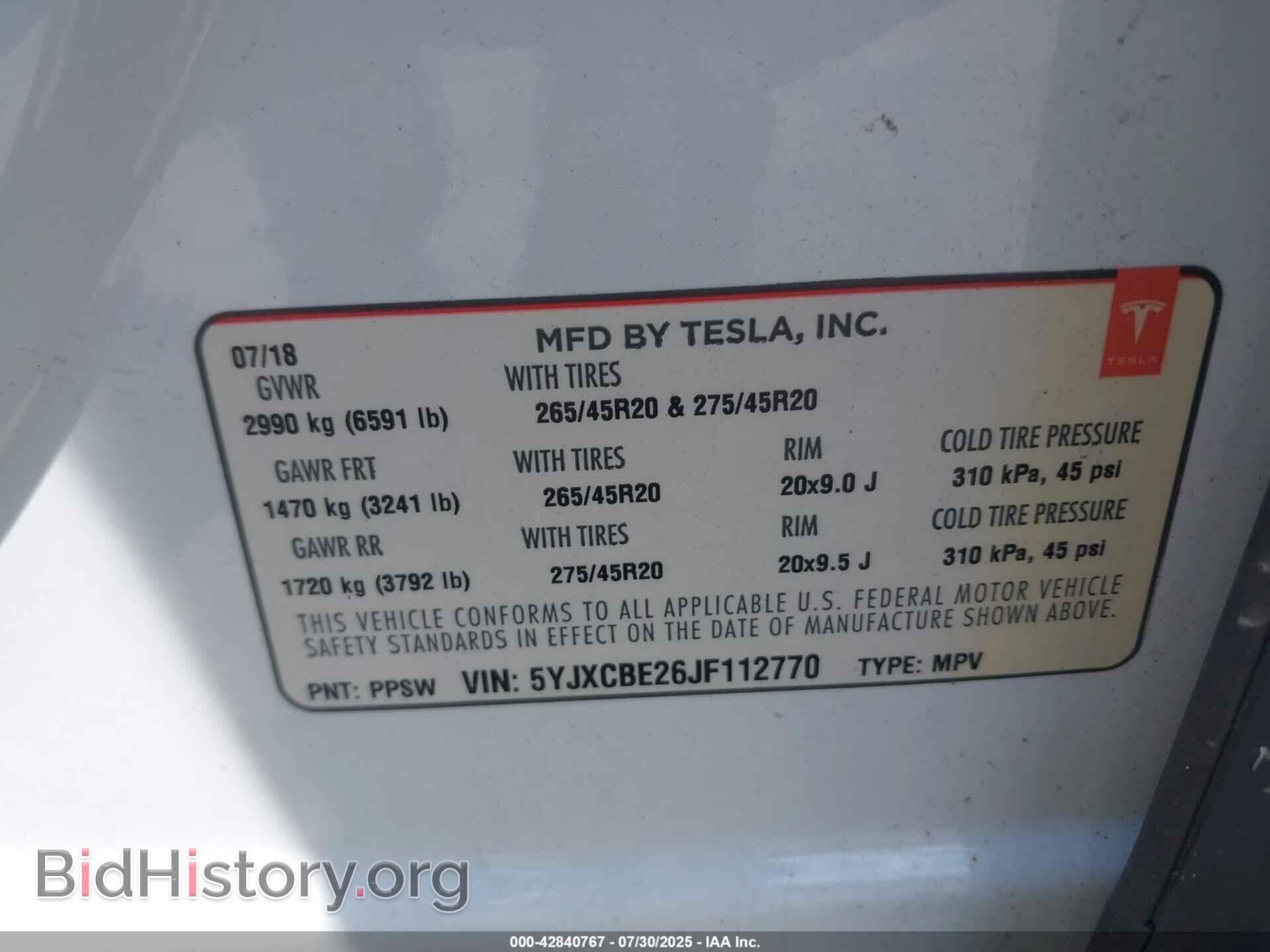 2018 TESLA MODEL X - VIN: 5YJXCBE26JF112770 - Фото 9