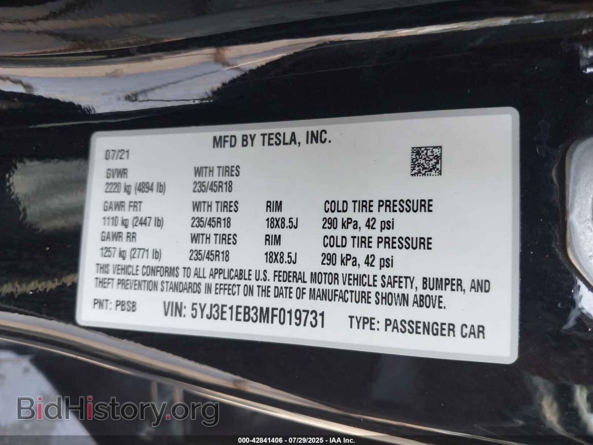 2021 TESLA MODEL 3 - VIN: 5YJ3E1EB3MF019731 - Photo 9