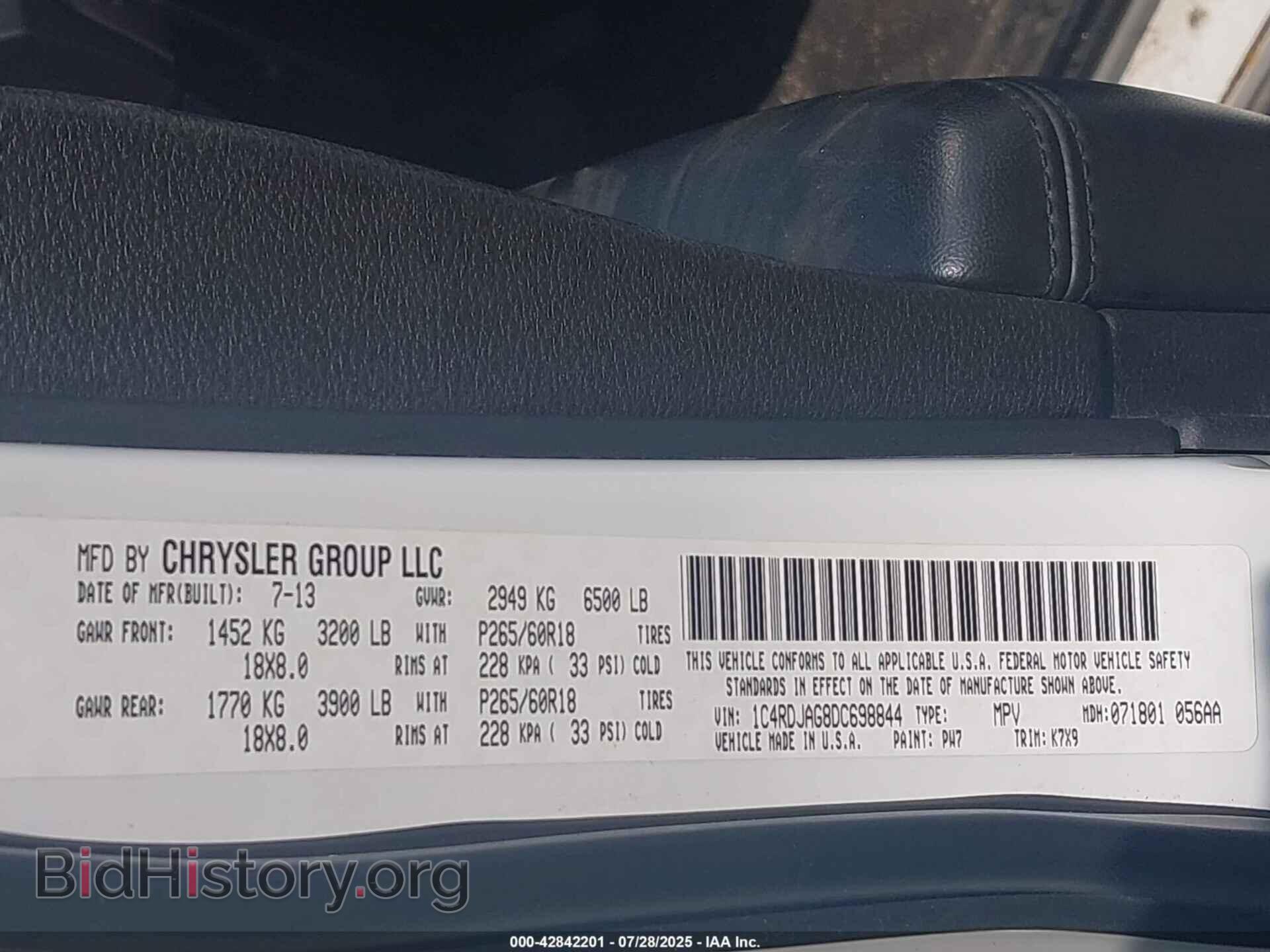 2013 DODGE DURANGO - VIN: 1C4RDJAG8DC698844 - Photo 9