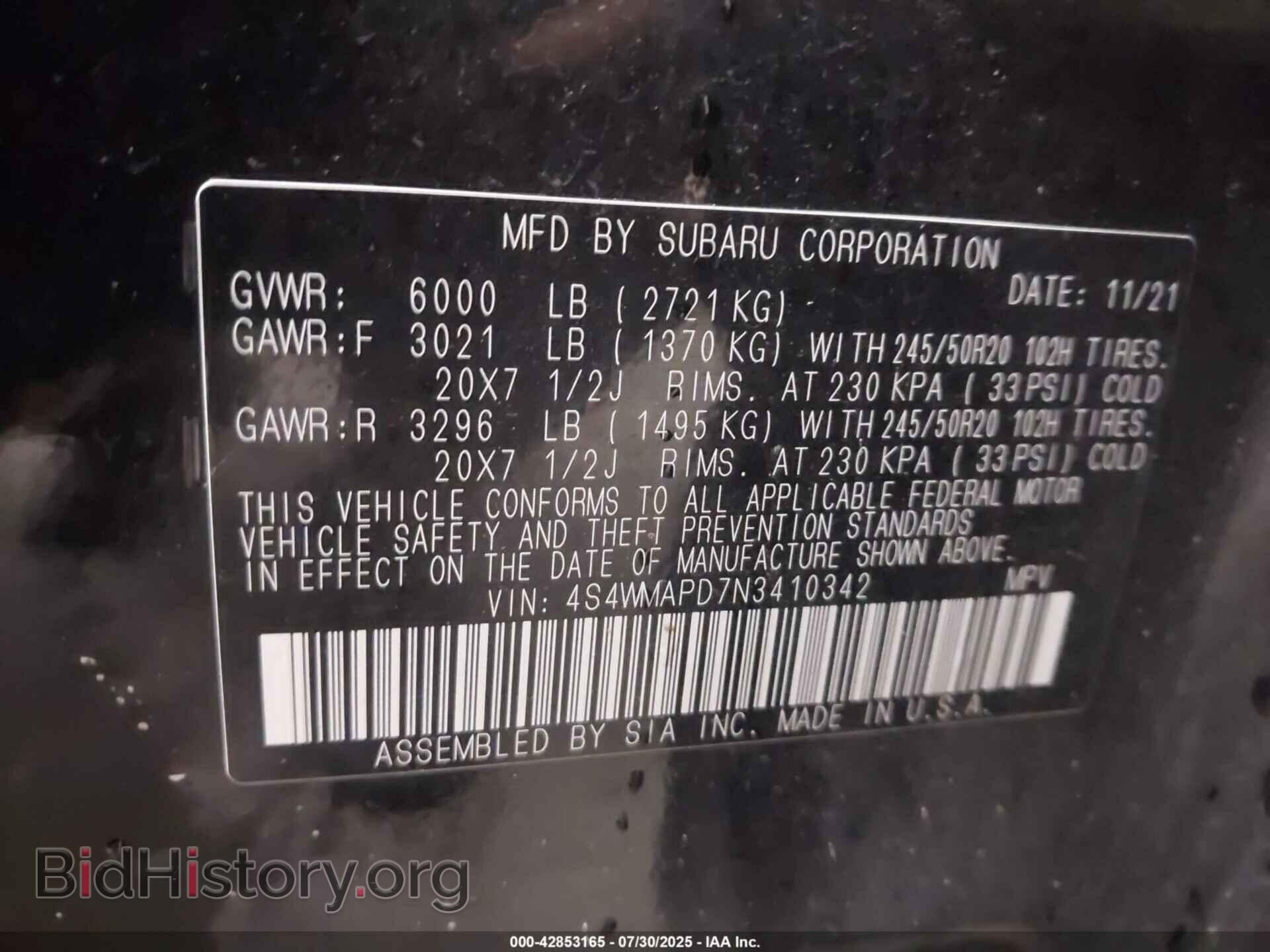 2022 SUBARU ASCENT - VIN: 4S4WMAPD7N3410342 - Фото 9