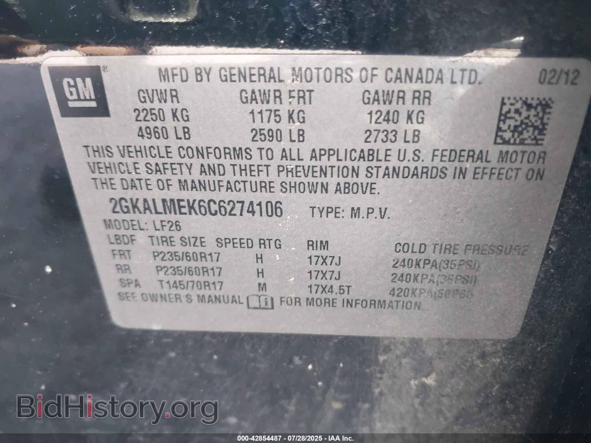 2012 GMC TERRAIN - VIN: 2GKALMEK6C6274106 - Photo 9