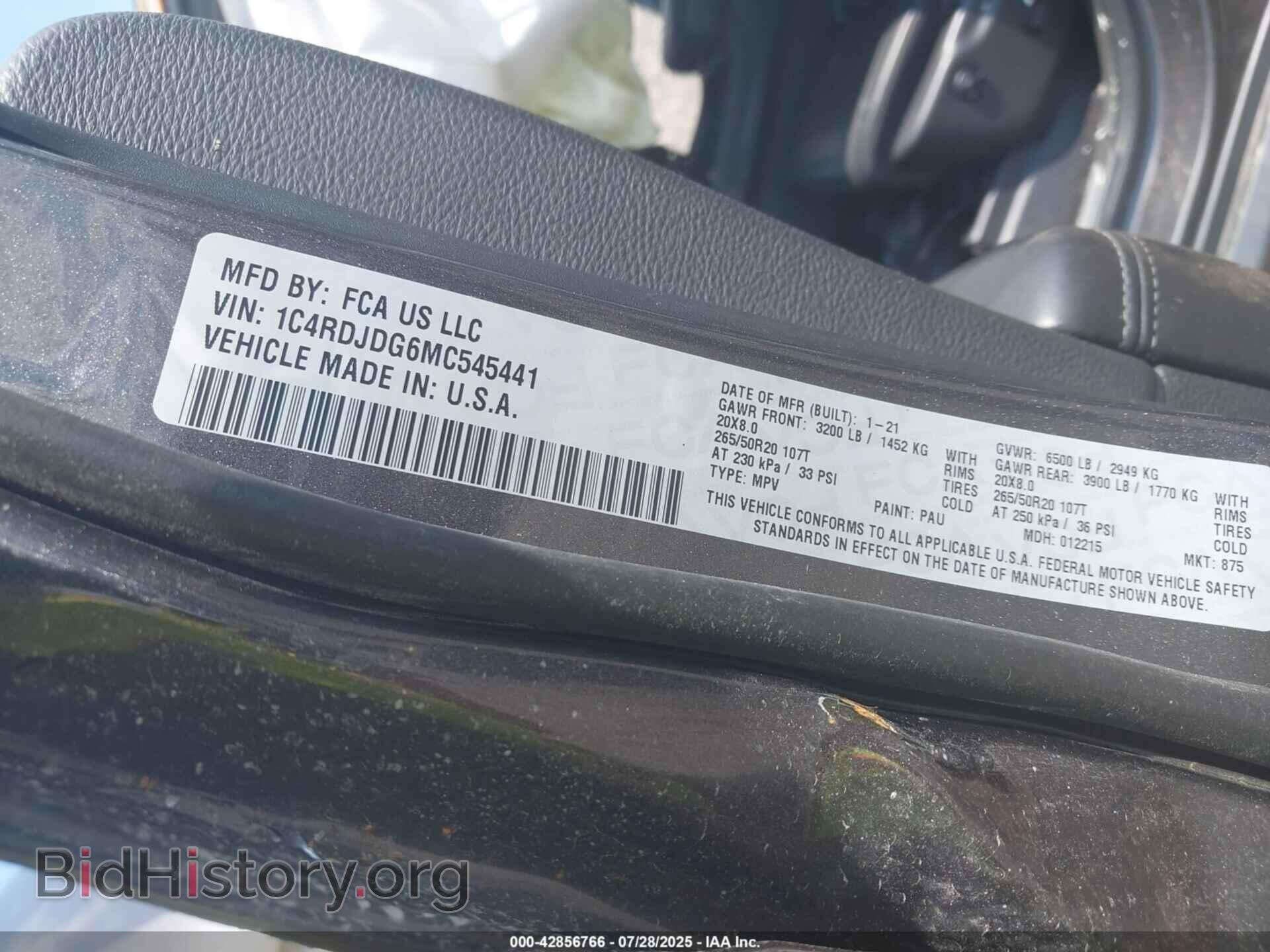 2021 DODGE DURANGO - VIN: 1C4RDJDG6MC545441 - Photo 9